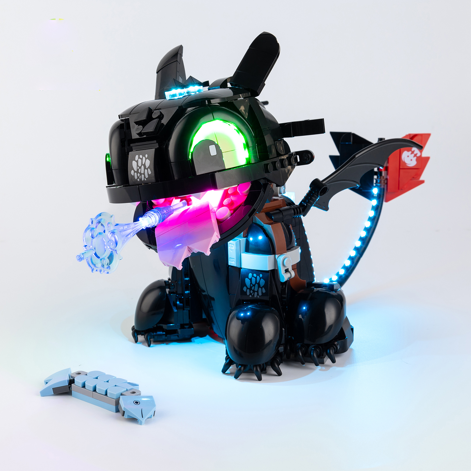 thumbnail video image 2 of QC Ltbrcik Lighting Standard Version Set for Lego How to Train Your Dragon Toothless 10375 Building Blocks Without Building Blocks Set ﻿, 2 of 15