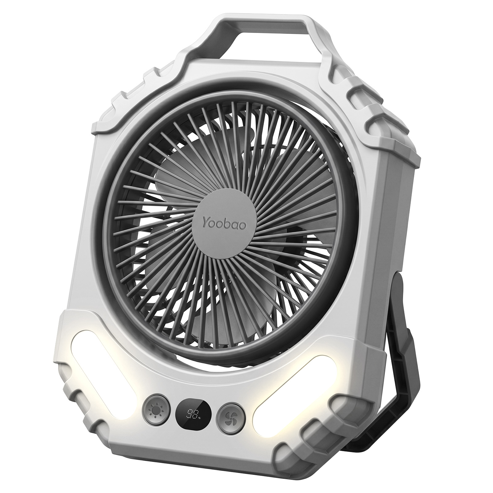 thumbnail video image 2 of 16000mAh Camping Fan, 3 Speed Tent Fan, Hang & Stand 2-in-1 Design, 51H Long Endurance Portable Outdoor Cooling Fan, Great for World Cup viewing, Camping, Fishing, Stall, Home and Car Use, 2 of 9