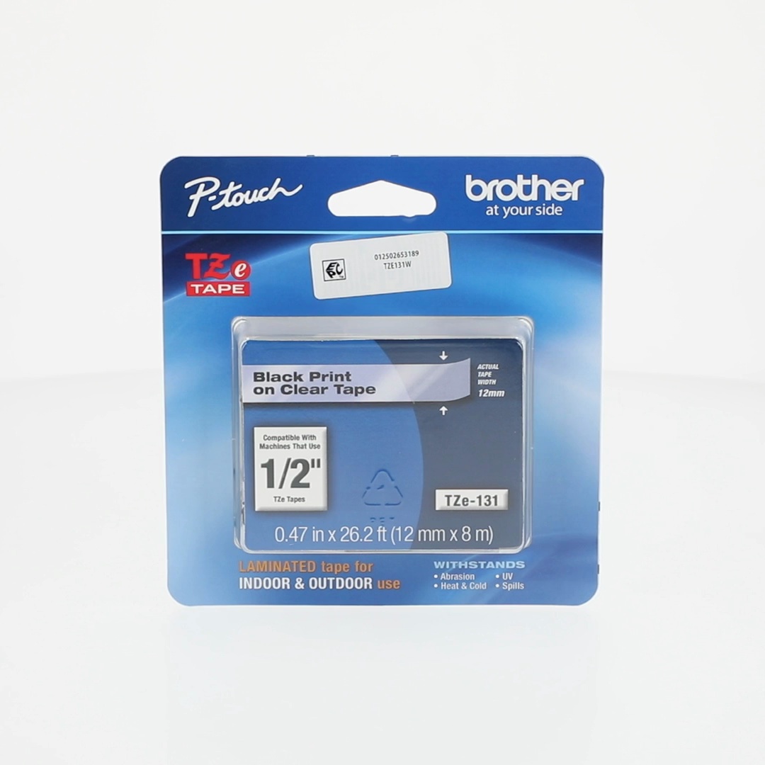 Brother, P-Touch Label Tape, TZE131, 0.47 inch x 26.2 feet