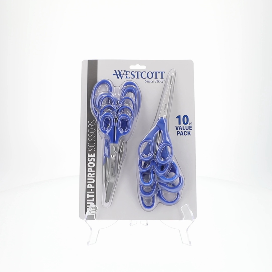 Westcott 10-Piece Multipurpose Scissors Value Pack with Stainless