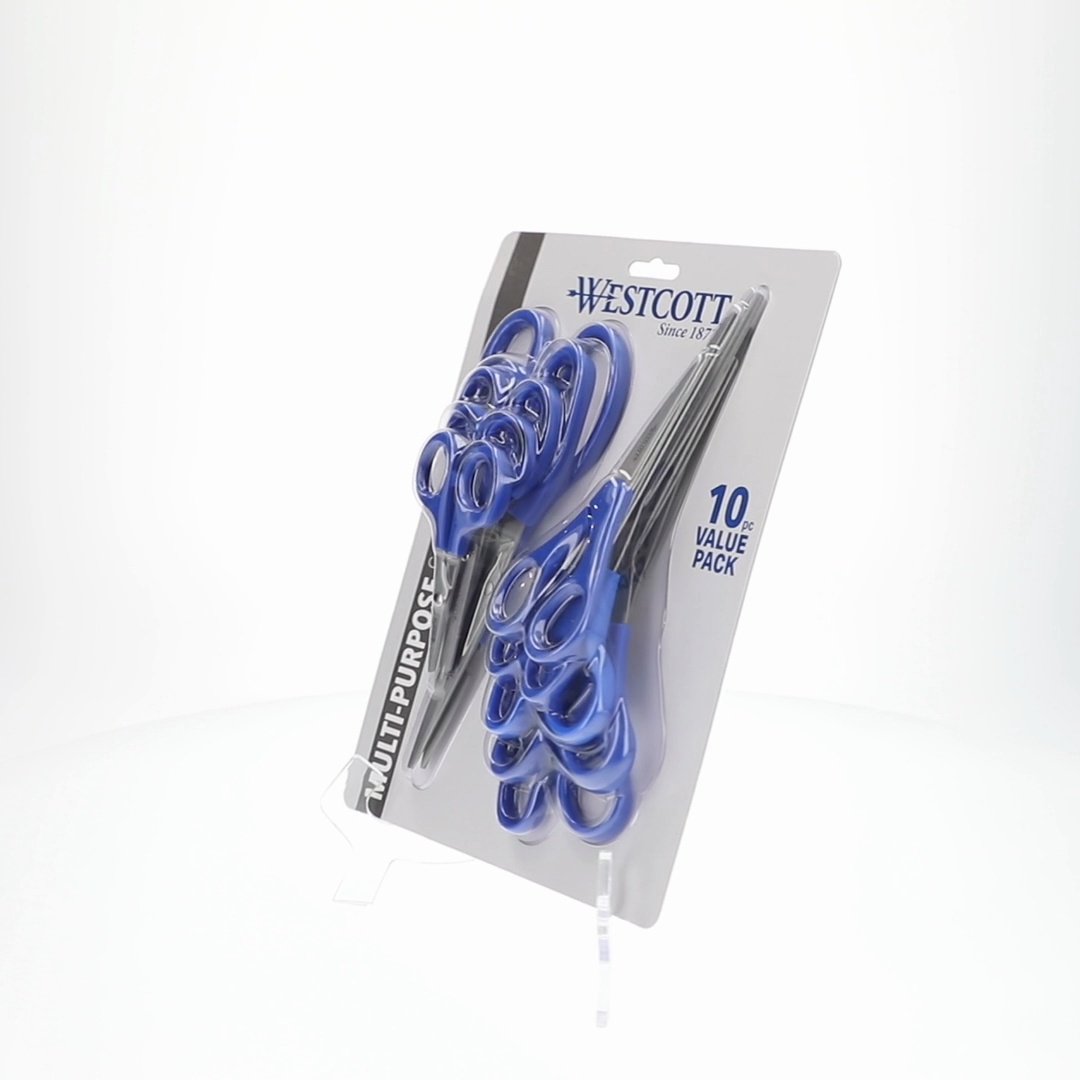 Westcott 10-Piece Multipurpose Scissors Value Pack with Stainless