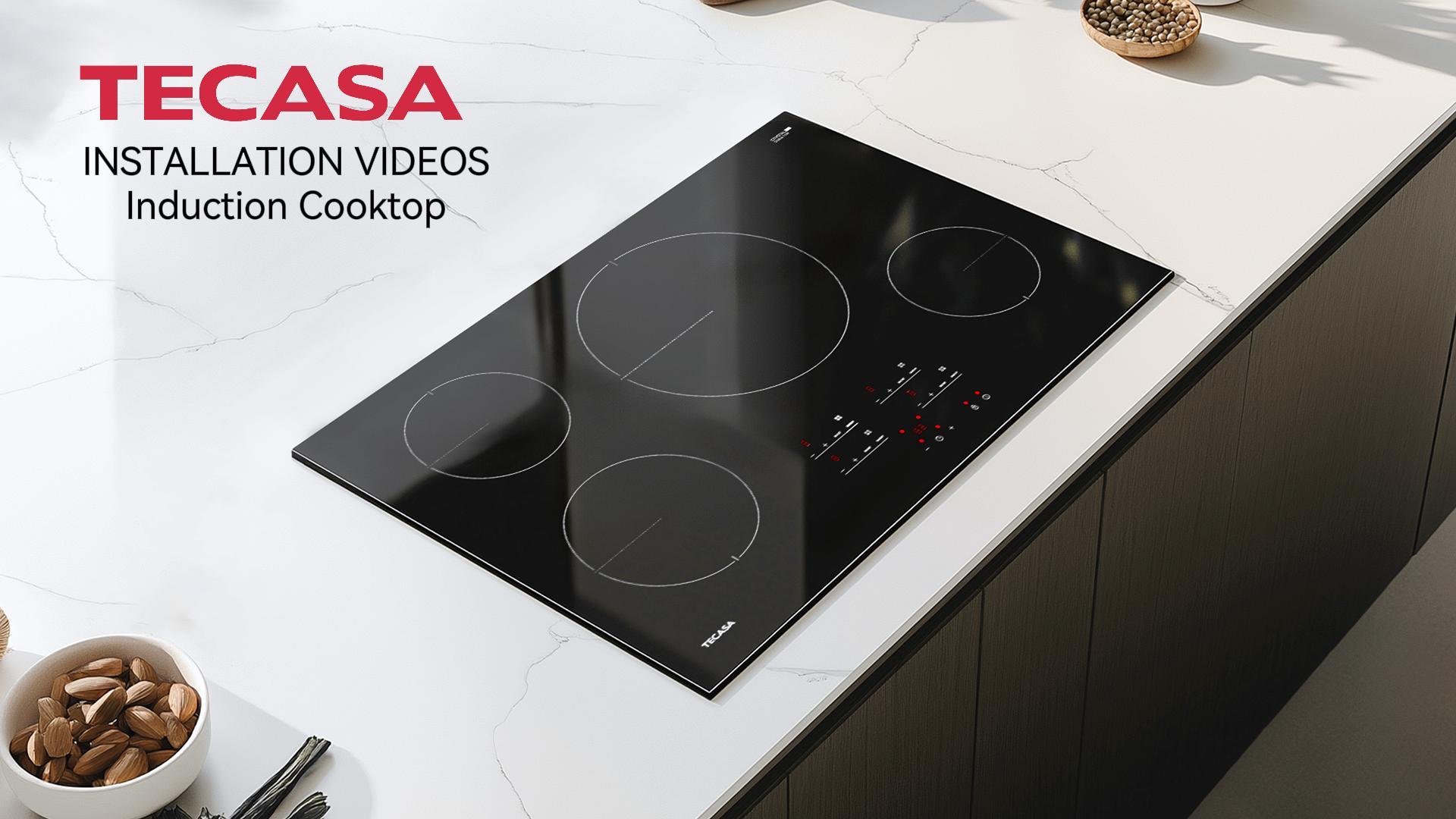 thumbnail video image 2 of Tecasa 30 Inch 4 burners Induction Cooktop, 7400 W Built-In Stove Top with Boost Function and Touch Control,Black, 2 of 12