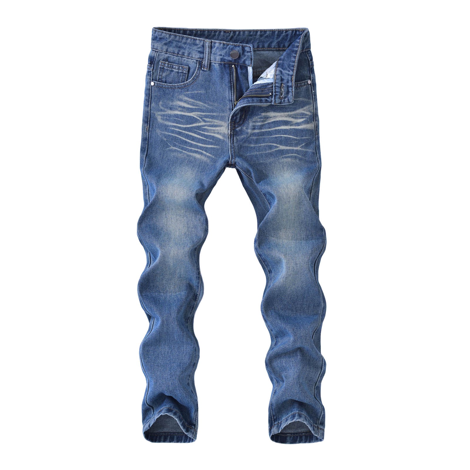 thumbnail video image 2 of WMQPNNS Boy's Ripped Jeans Straight Fit Pants Pants for Boys Size 6 Distressed Fashion Denim Pants Stretch Fashion Jeans Pants Casual Streetwear(Size 11-12 Years, A-Light Blue), 2 of 10