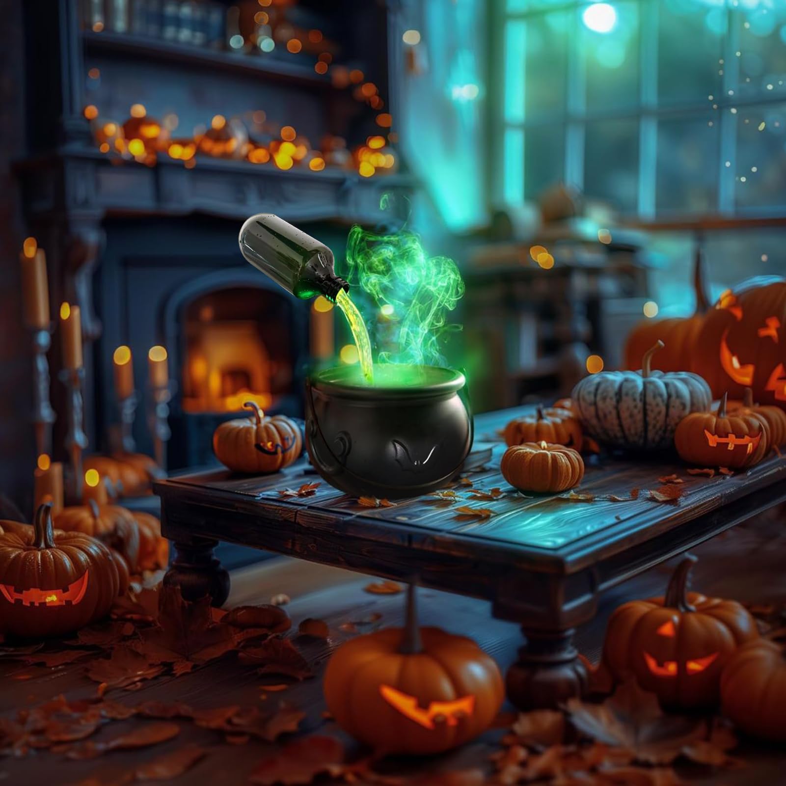 thumbnail video image 2 of Clearance! Upgraded Halloween Plastic Cauldron, Black Candy Bowl, Large Witch Cauldron Pot Bucket for Halloween Decorations Trick or Treat Holder, Party Supplies Centerpiece 15"x12" B, 2 of 7