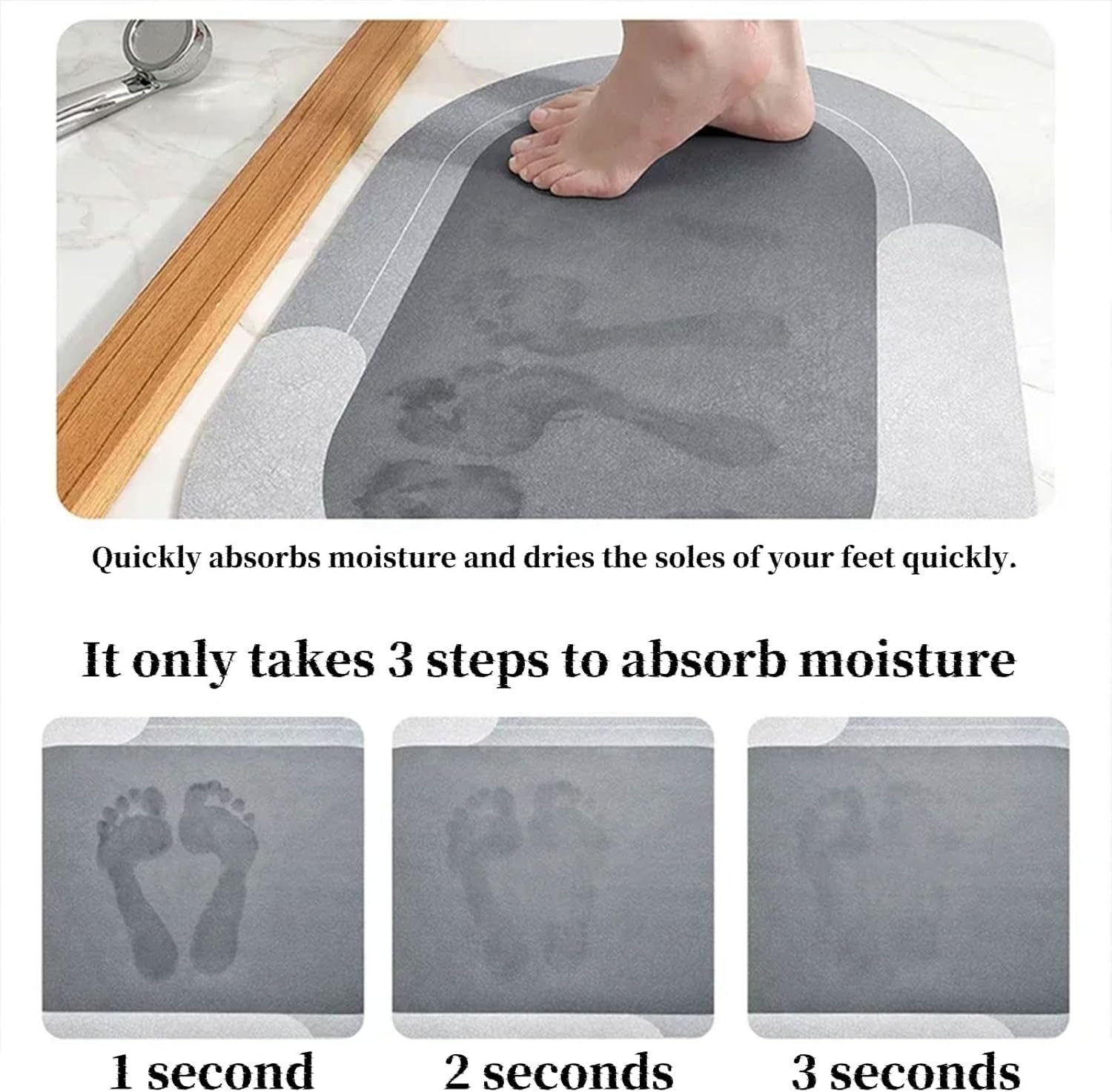 thumbnail video image 2 of Modernized Bath Mat, Modernized Magic Mat Bathroom, The Magic Mat - Quick Dry Bath Mat, Super Absorbent Non Slip Bathroom Rug, for Bathroom Floor Bathmat, for Shower Room, 2 of 9