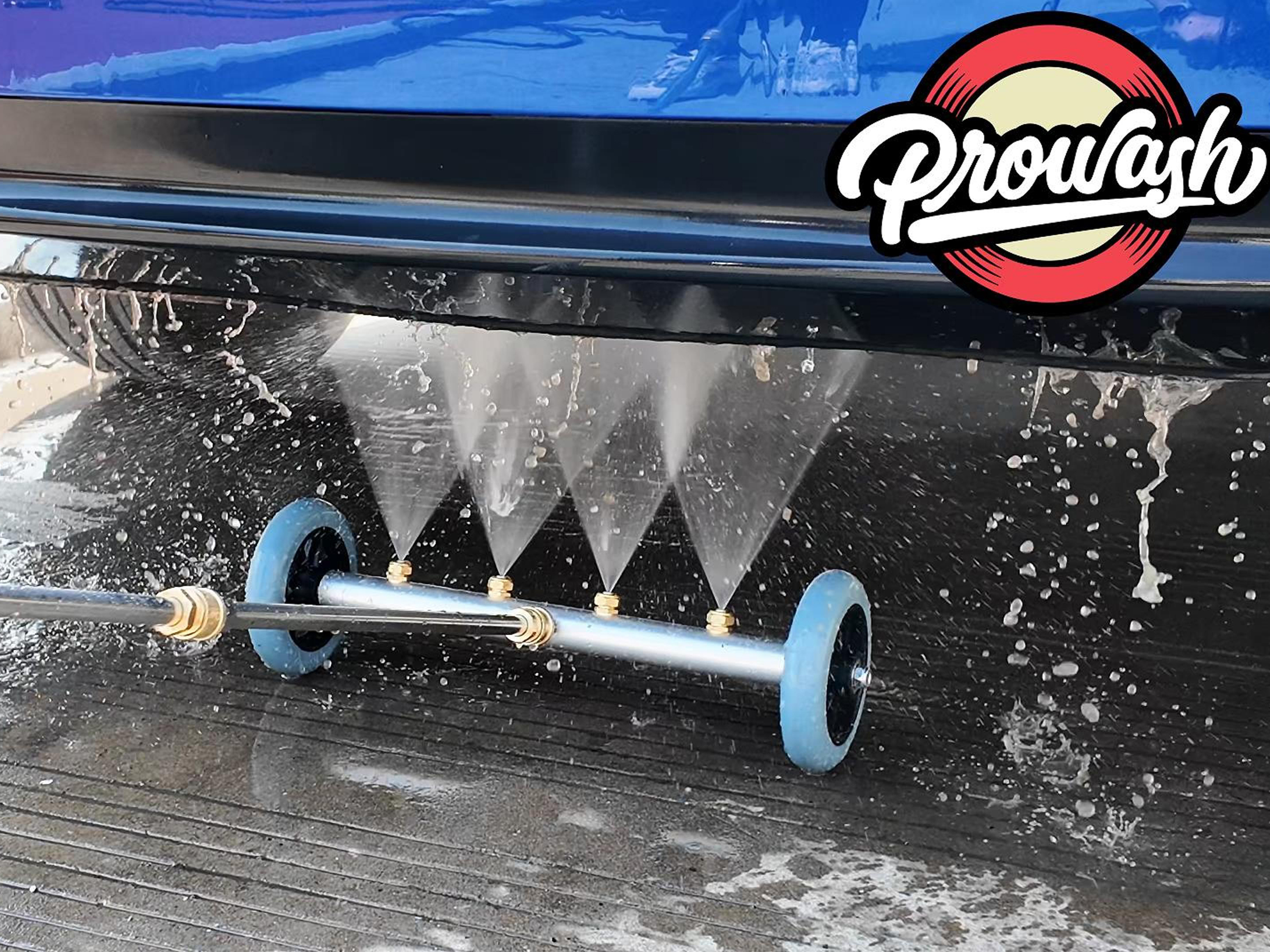 thumbnail video image 2 of Undercarriage Pressure Washer Attachment, 16 Inch Under Car Cleaner with 3 Extension Wands, 1/4" Quick Connect, 4000 PSI Power Washer Accessory, 2 of 9