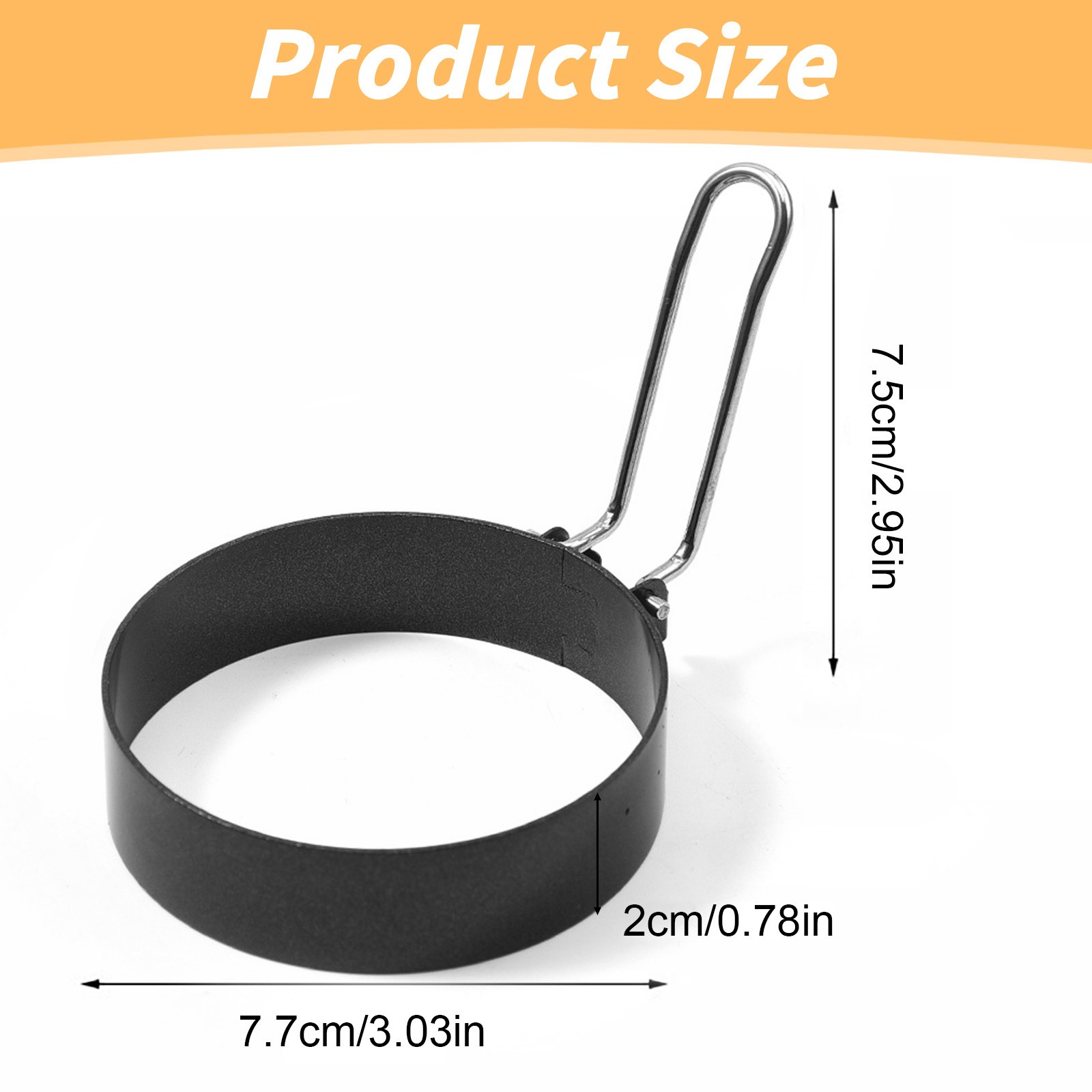 thumbnail video image 2 of Dishwasher Safe Cooking Utensils,1Egg With Handle For Frying Eggs Stainless Egg Shaper Convenient Kitchen Tool And Gadget Egg Rings Pancake In Round For Eggs Breakfast Sandwiches, 2 of 7
