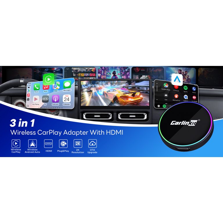 Draadloze Android Auto En CarPlay Adapter – Zet Je Bedrade Systeem Moeteloos Om Naar Draadloos – Plug & Play Voor USB En Type-C
