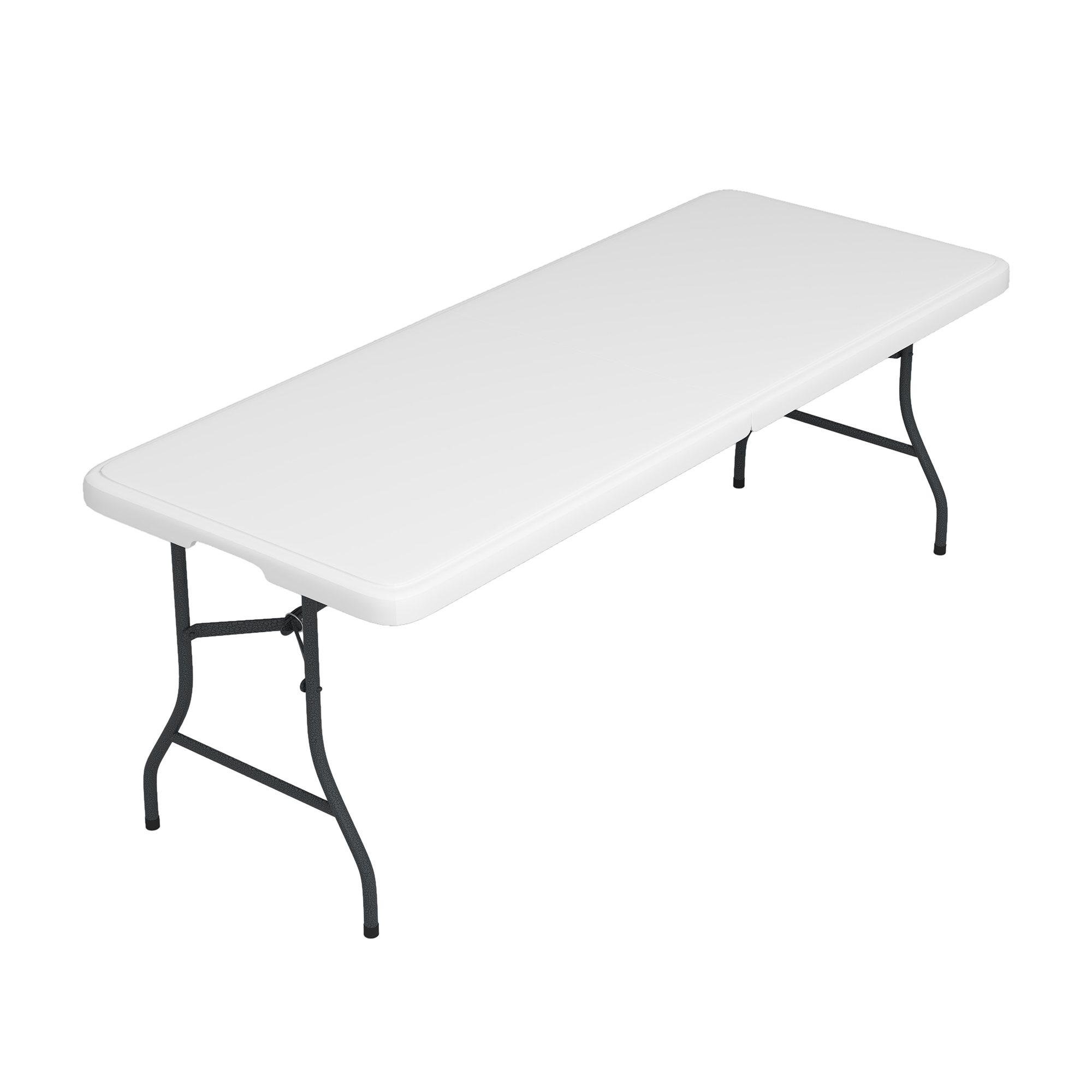 thumbnail video image 2 of Demi Bonn 70.8"x27.5" Plastic Folding Table, Multipurposedoor Outdoor Duty Portable Rectangle Table with Handle, Lock for Picnic, Party, Camping, White, 2 of 10