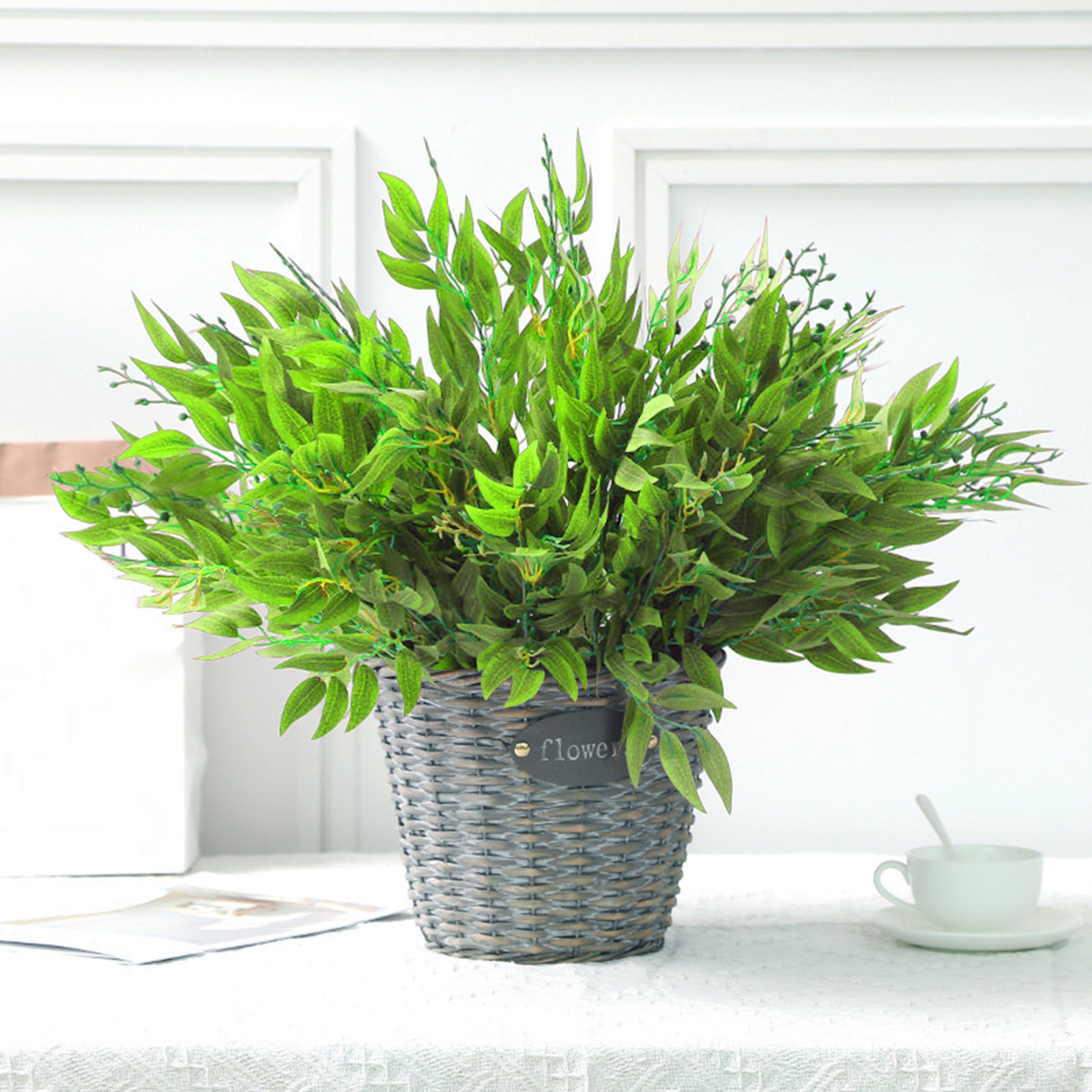 thumbnail video image 2 of Artificial Myrtle Leaf Spray - 18-20 Inch Faux Greenery for Window Display & Home Decor, 2 of 5