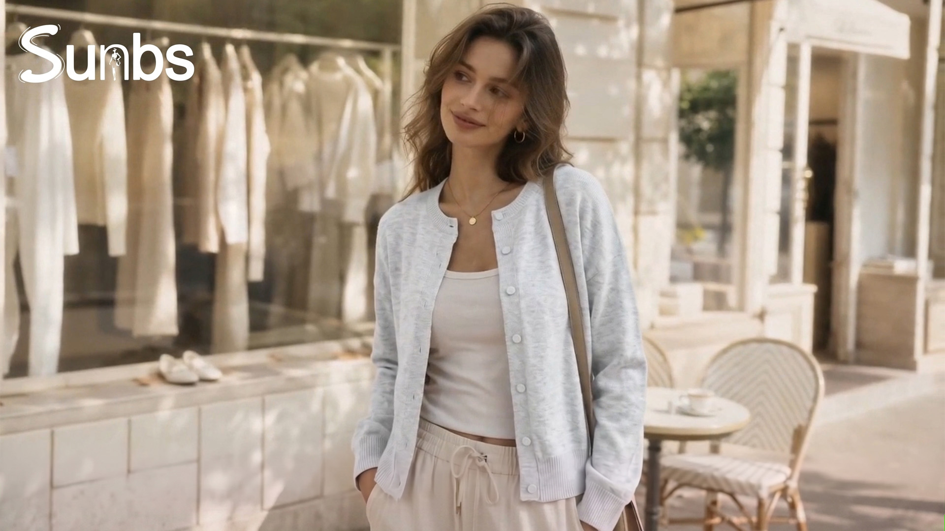 thumbnail video image 2 of SUNBS Womens Cropped Cardigan Long Sleeve Sweaters for Women Lightweight Blouse Fall Knit Top Fashion Button Up Clothes, 2 of 10