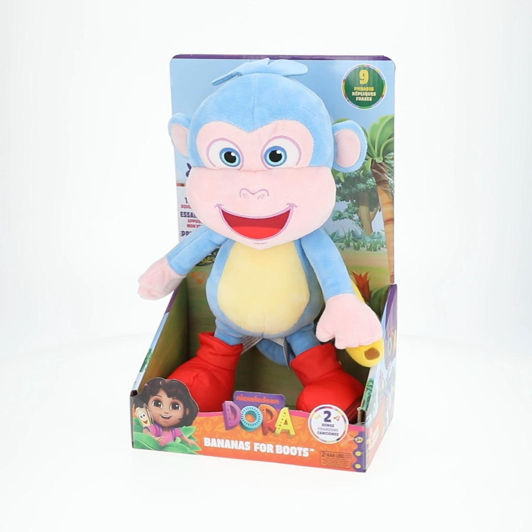 dora♡ Dora the Explorer, Bananas for Boots 13-inch Interactive Plush Toy