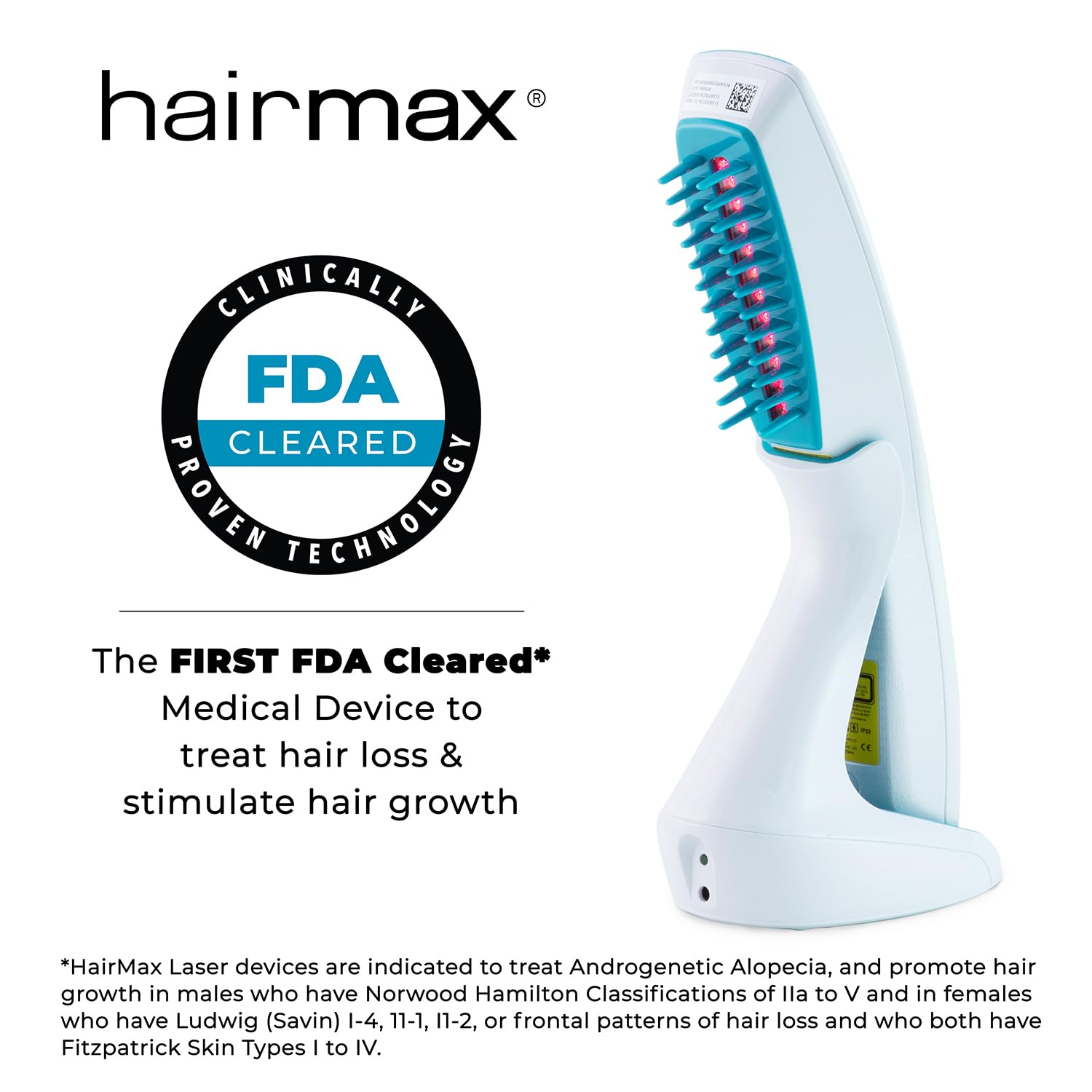 thumbnail video image 2 of Hair Growth Laser Comb, Hairmax Ultima 12 FDA-Cleared Regrowth Device, Red Light Therapy, Cordless, For Men & Women, 2 of 12