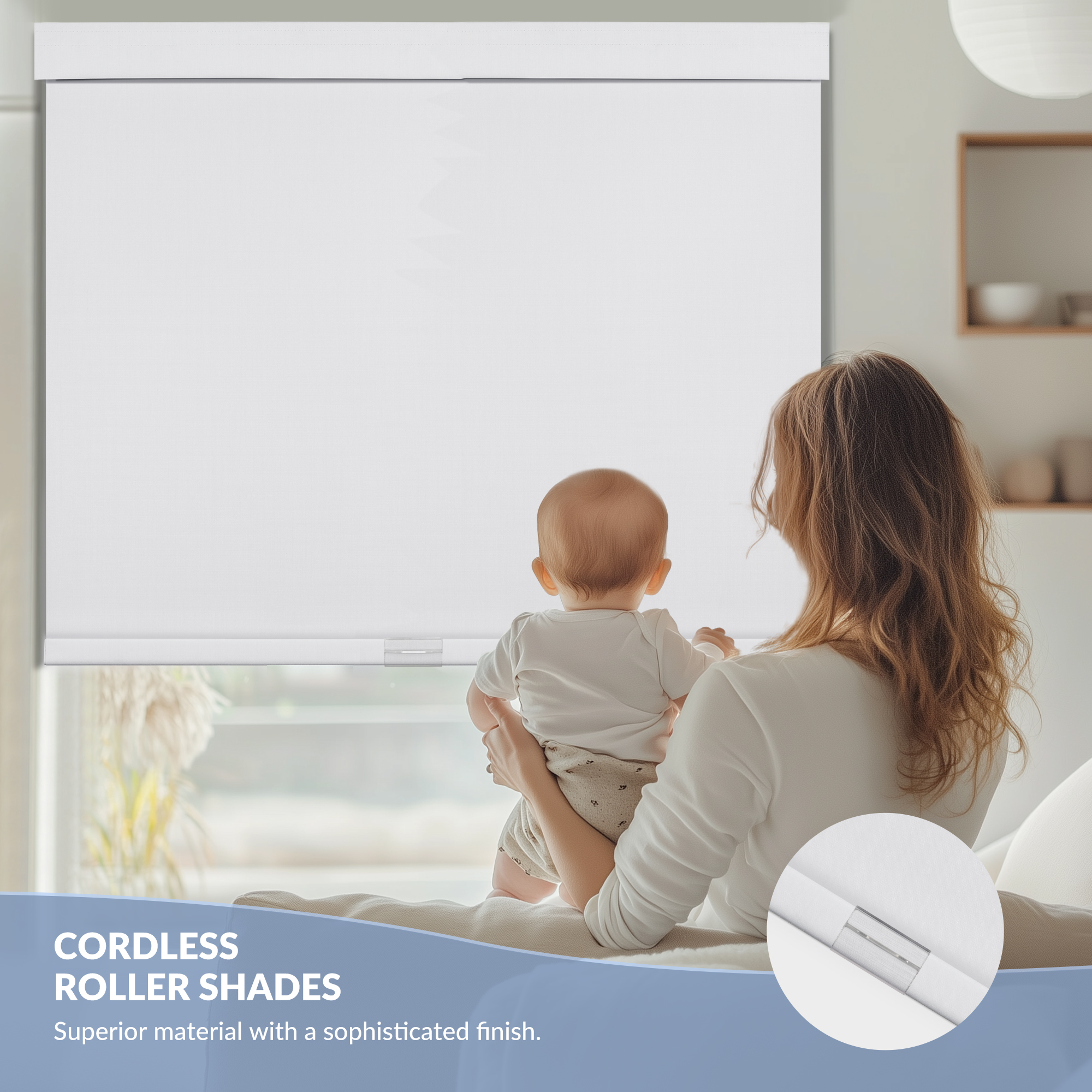 thumbnail video image 2 of Cordless Blackout Roller Shades for Windows, Free-Stop Linen Shades with Valance, Thermal Insulated Fabric, UV Protection Roller Blinds for Home，Dark Grey，45"W X 72"H, 2 of 7