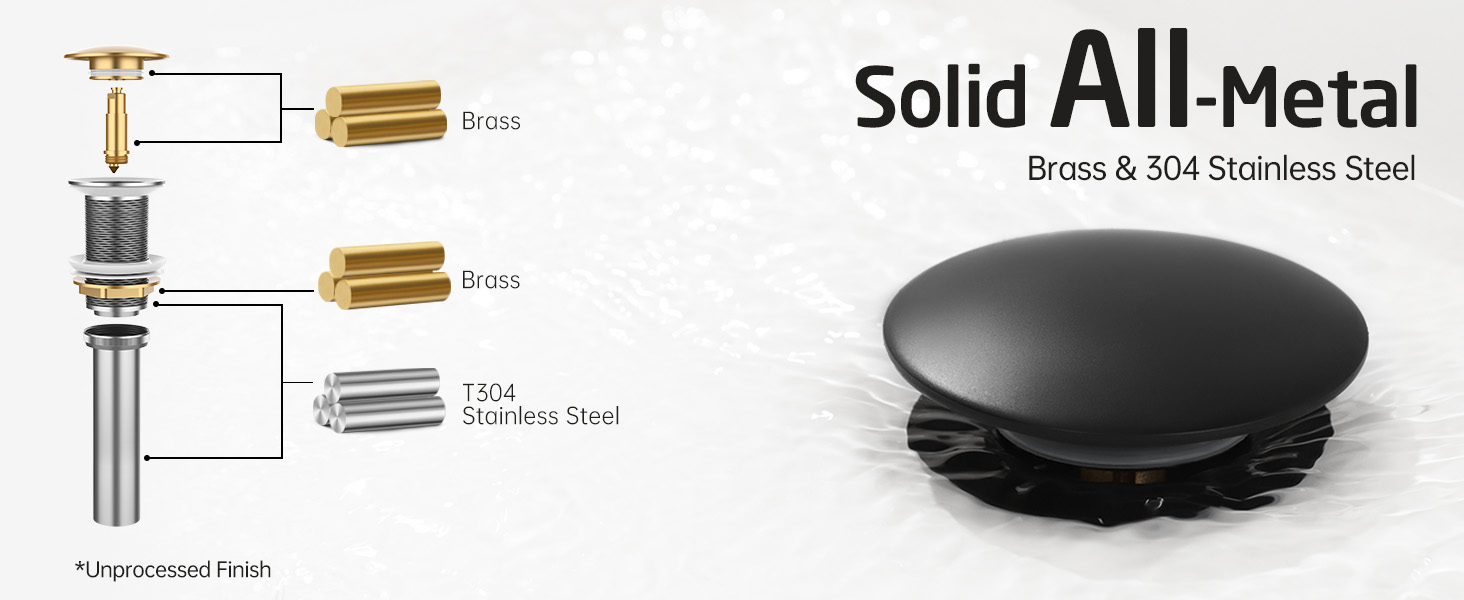 thumbnail video image 2 of KES Bathroom  Pop Up Sink Drain Stopper Without Overflow Oil Rubbed Bronze Stainless Steel, 2 of 11