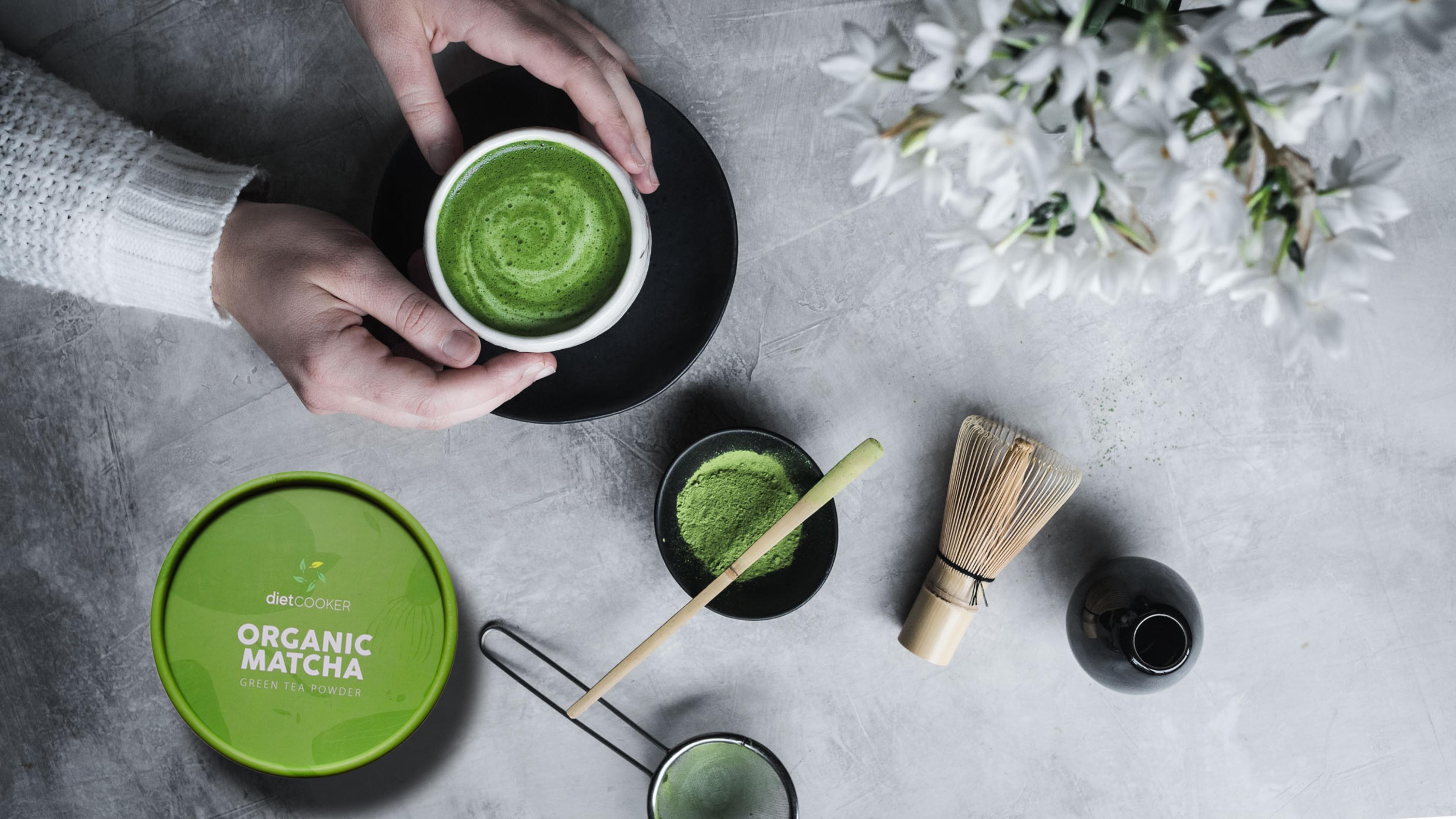thumbnail video image 2 of DIET COOKER Organic Premium Grade Matcha Powder, 300g Premium First Harvest Green Tea Powder Vegan, Gluten-Free, Sugar-Free with No Additives, 2 of 11