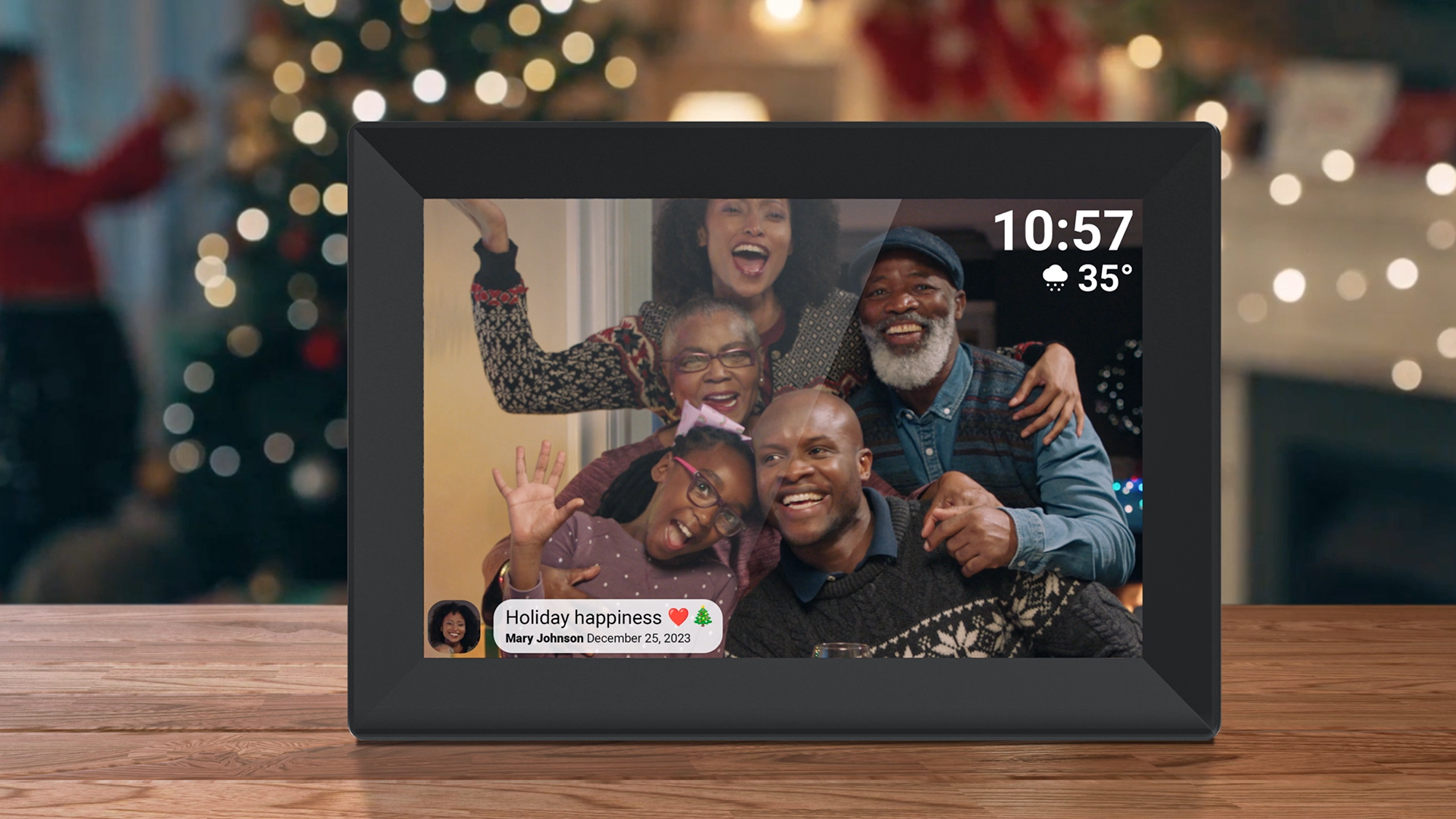 thumbnail video image 2 of FRAMEO 10.1" WiFi Digital Picture Frame, HD IPS Touch Screen 1280x800, Frameo App, Auto-Rotate, Wall Mountable, Black Frame, 2 of 7