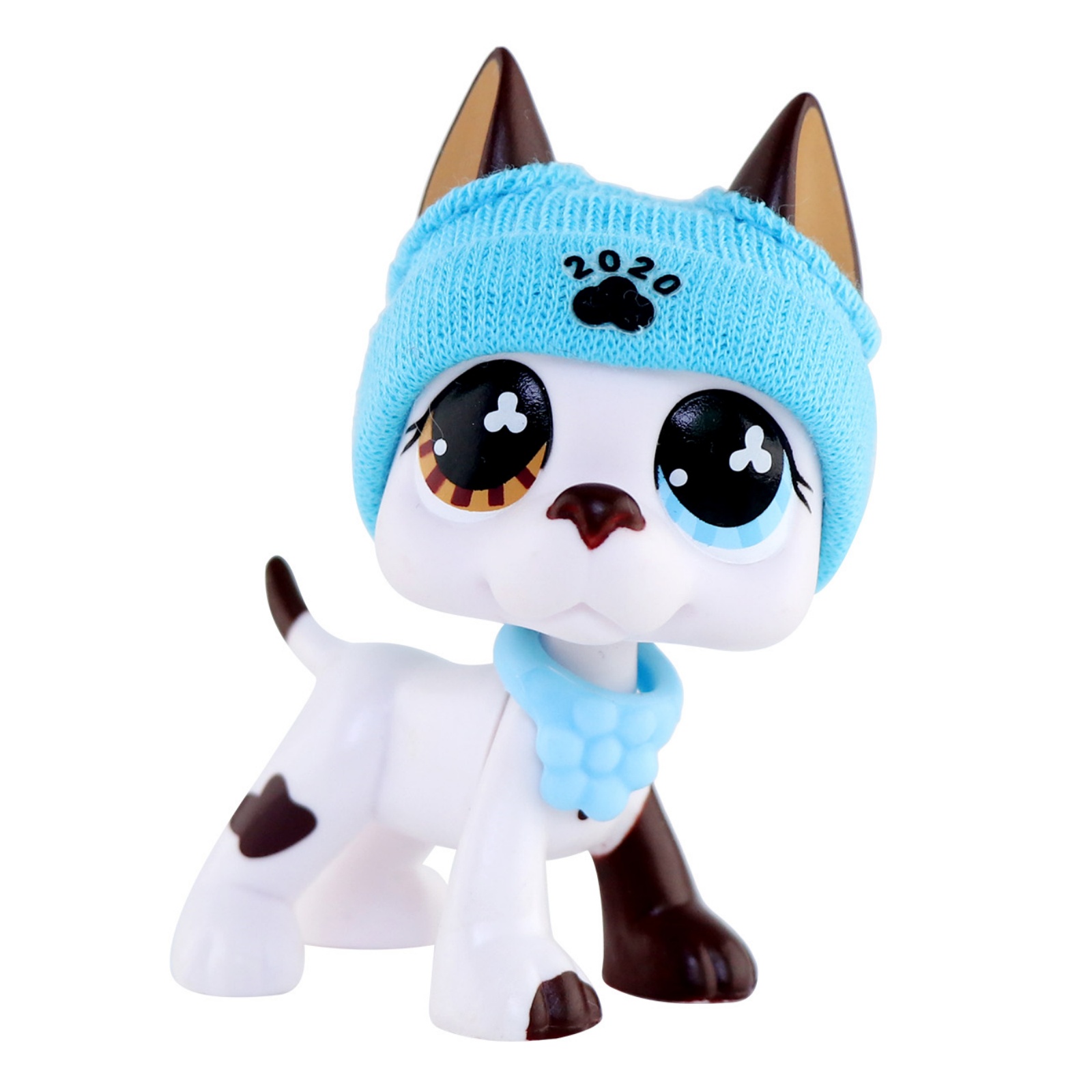 thumbnail video image 2 of Mini Pet Shop Great Dane #577 with Hat Plastic Collar Accessories,Collectible Little Animal Figurine Toys, 2 of 8