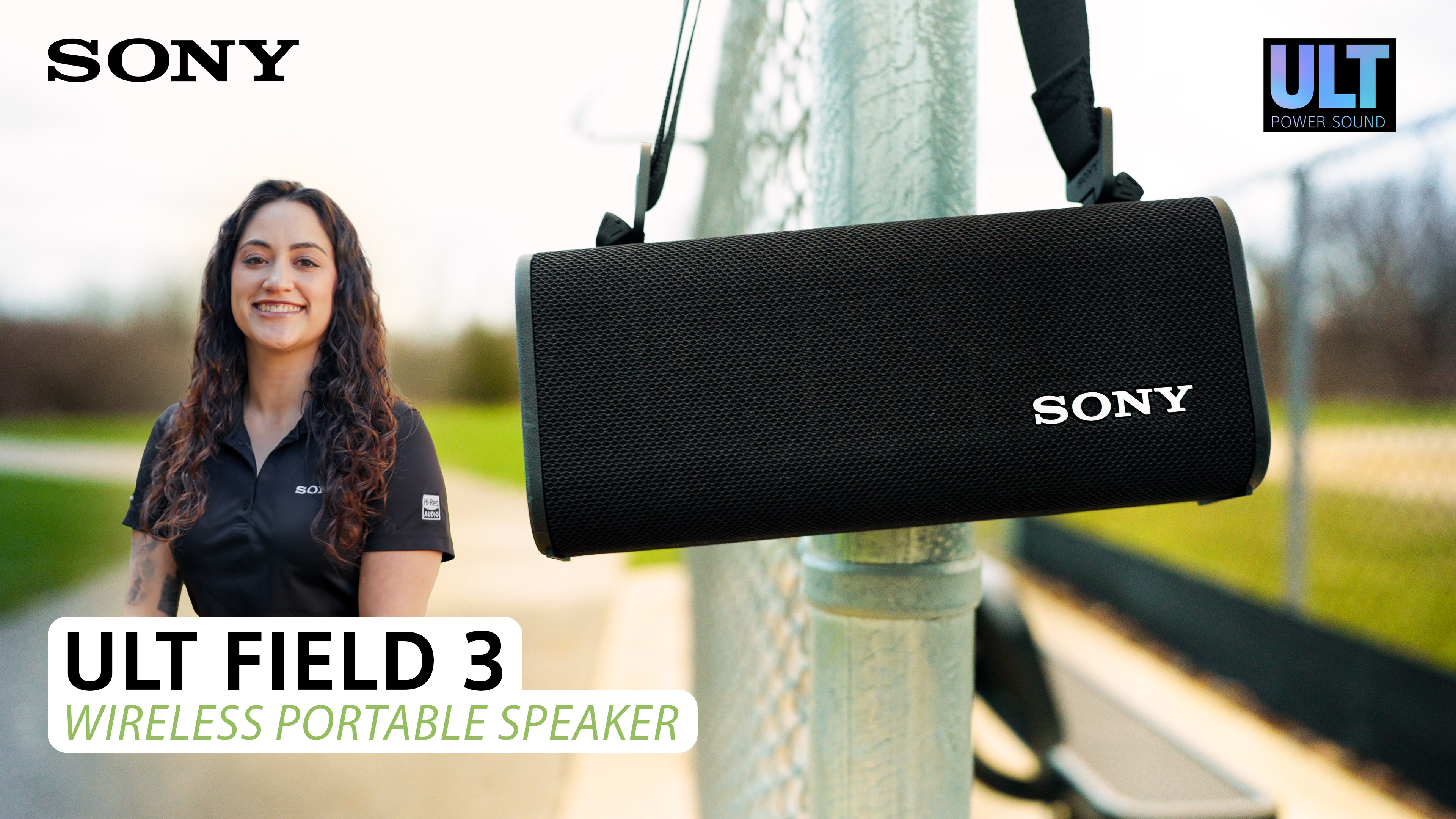thumbnail video image 2 of Sony ULT FIELD 3 Wireless Portable Bluetooth Speaker, IP67 Waterproof, Dustproof, Rustproof, and Shockproof, Off-White, 2 of 17