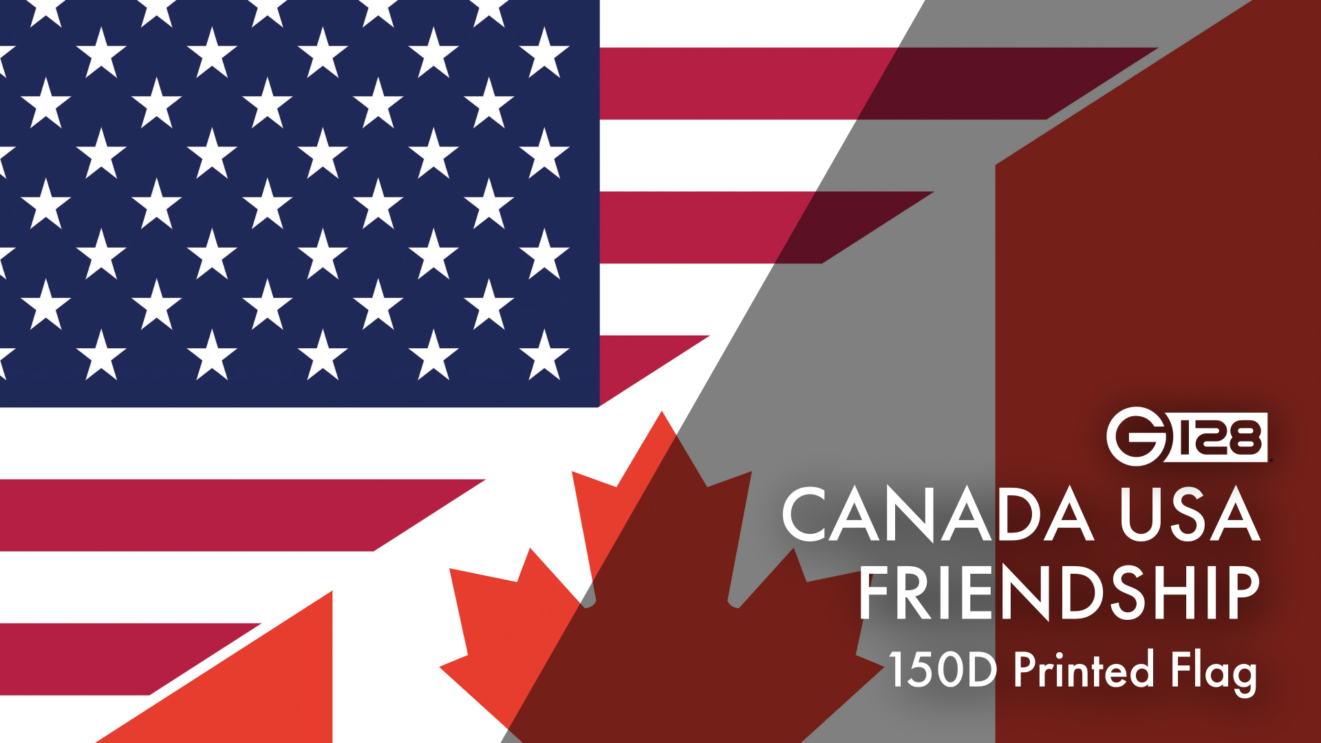 thumbnail video image 2 of G128 Canada USA Friendship Flag | 3x5 Ft | LiteWeave Pro Series Printed 150D Polyester | Specialty Flag, Indoor/Outdoor, Vibrant Colors, Brass Grommets, 2 of 6
