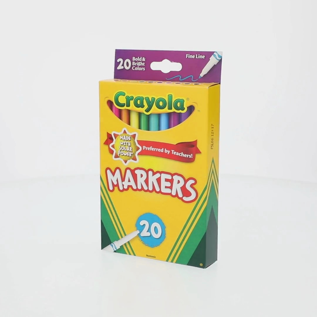 Crayola 20 Ct Fine Line Classic Markers, Classroom Supplies for