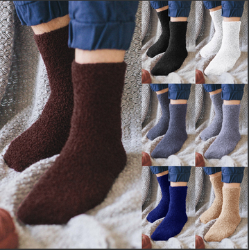 thumbnail video image 2 of hcuribad Womens Clothing,2024 Hot-selling Women's Comfortable Breathable Warm Coral Fleece Solid-Colored Mid-Calf Socks,Socks for Women,Crew Socks,Running Socks,() Black One Size, 2 of 5