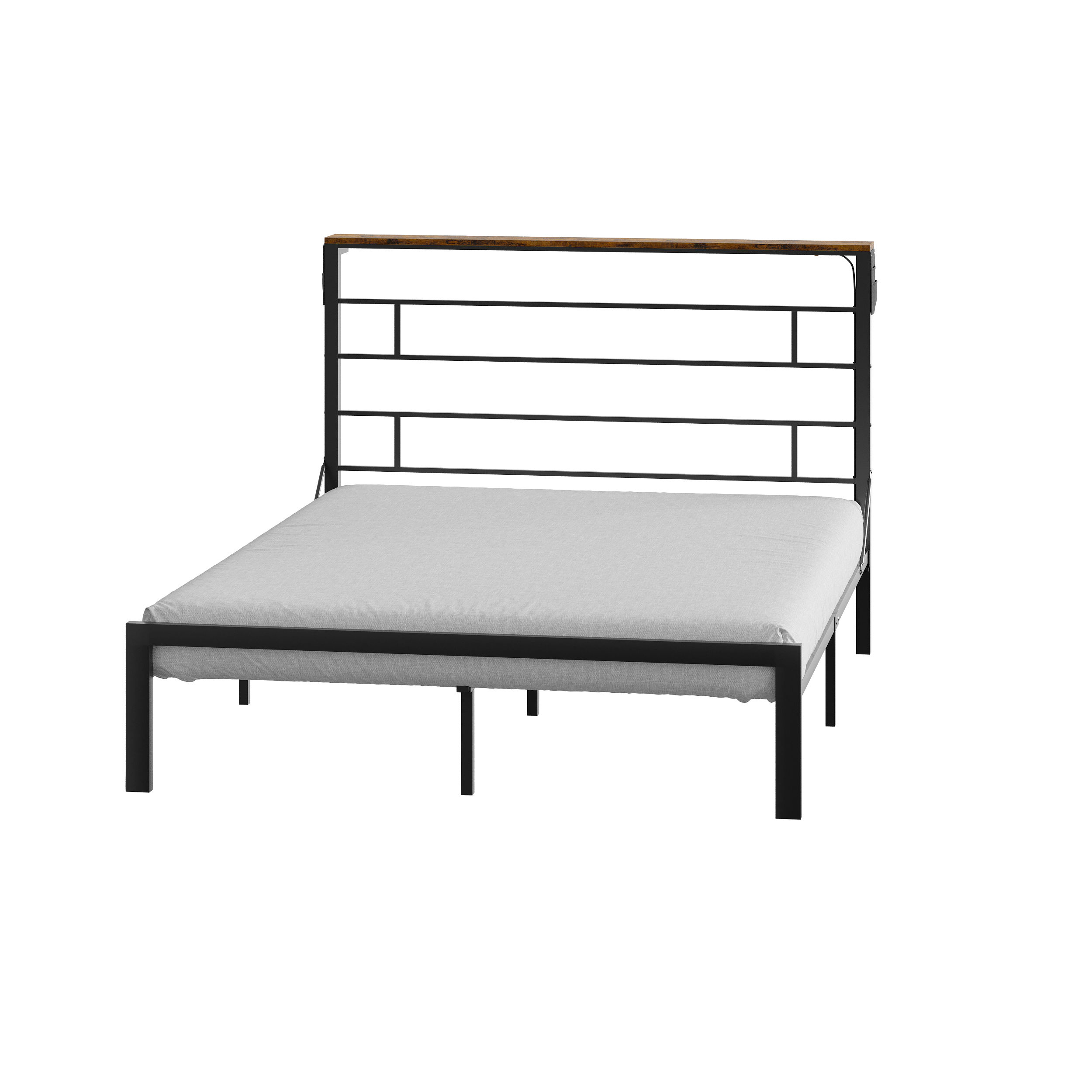 badmamajamaページ Bestier Queen Size Bed Frame with 49.2 High LED Storage