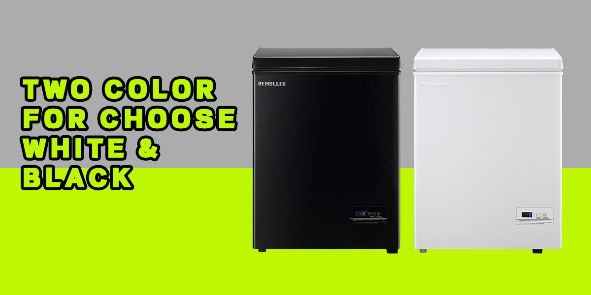 thumbnail video image 2 of DEMULLER 3.5 Cu. ft Chest Freezer Small Freezers with Top Open Door Freestanding Black, 2 of 10