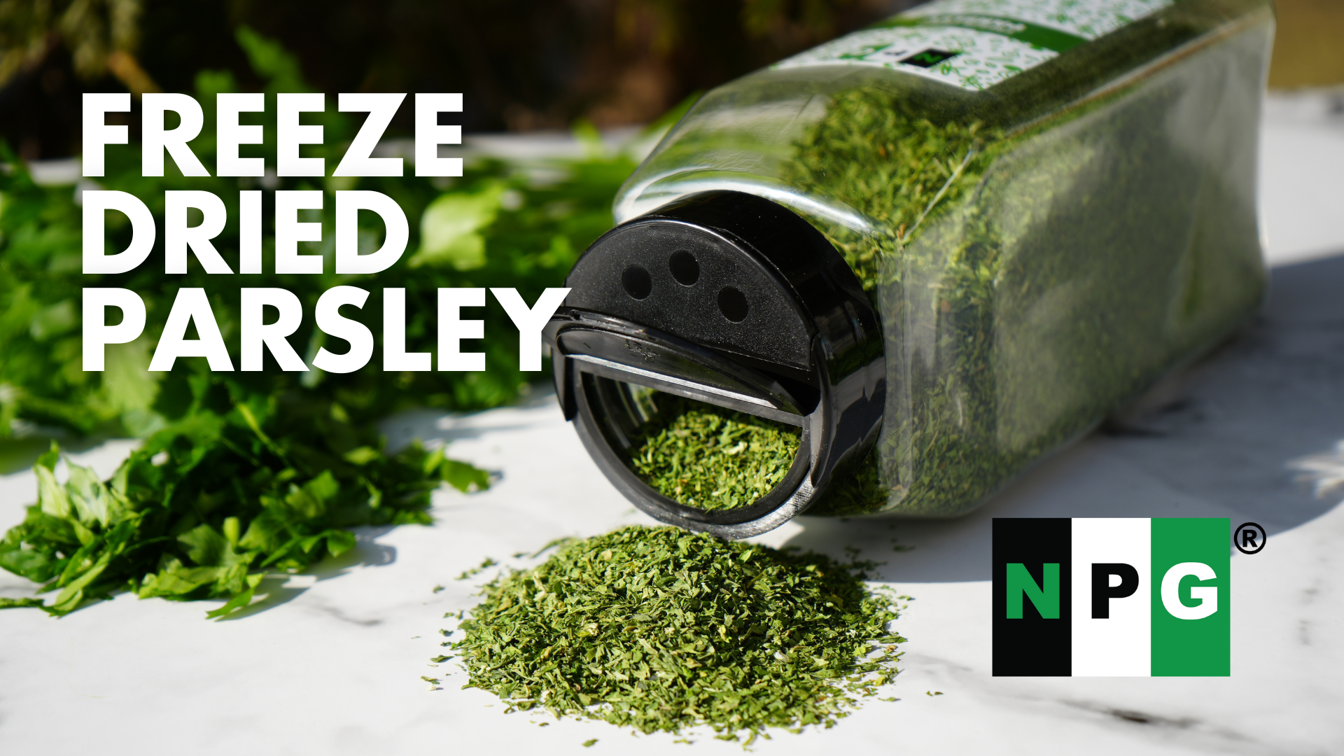 thumbnail video image 2 of NPG Freeze-Dried Parsley Flakes 3 Oz, Dehydrated Chopped Parsley for Cooking, Soups, Pasta, and Garnish, Aromatic Herb Seasoning, Non-GMO, Gluten-Free, Green Leafy Curly Herb, 2 of 7