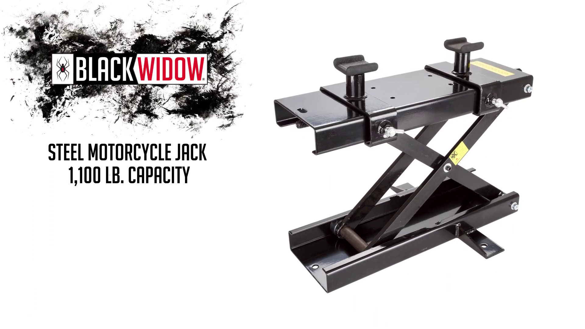 thumbnail video image 2 of Black Widow MC-JACK Steel Motorcycle Jack, 1100 Pound Capacity, 2 of 7