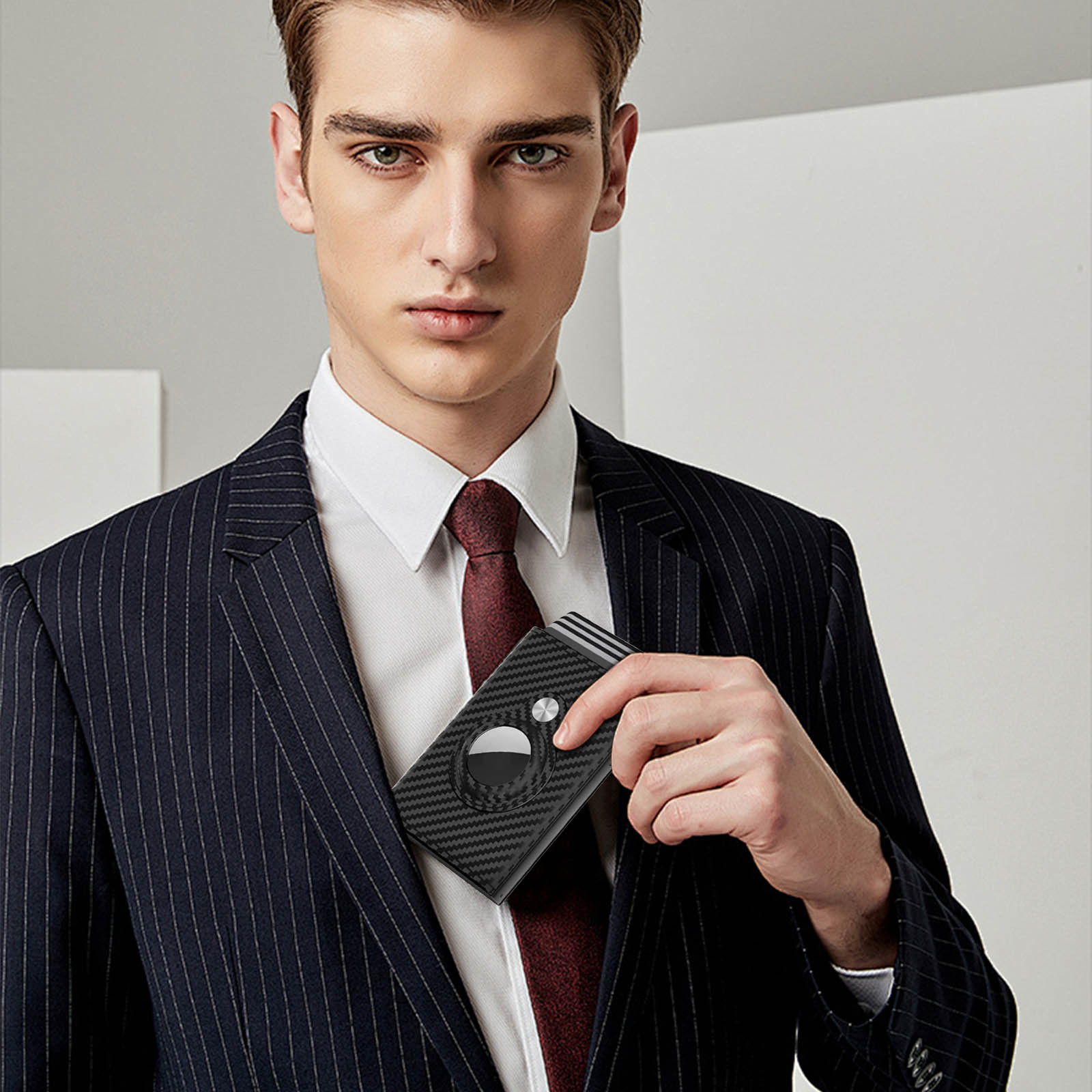 thumbnail video image 2 of Hulucky Men's Slim Aluminum Alloy Card Wallet with Magnetic Closure Holds 13 Cards 50 Bills for Tools/Office(Multicolor), 2 of 11