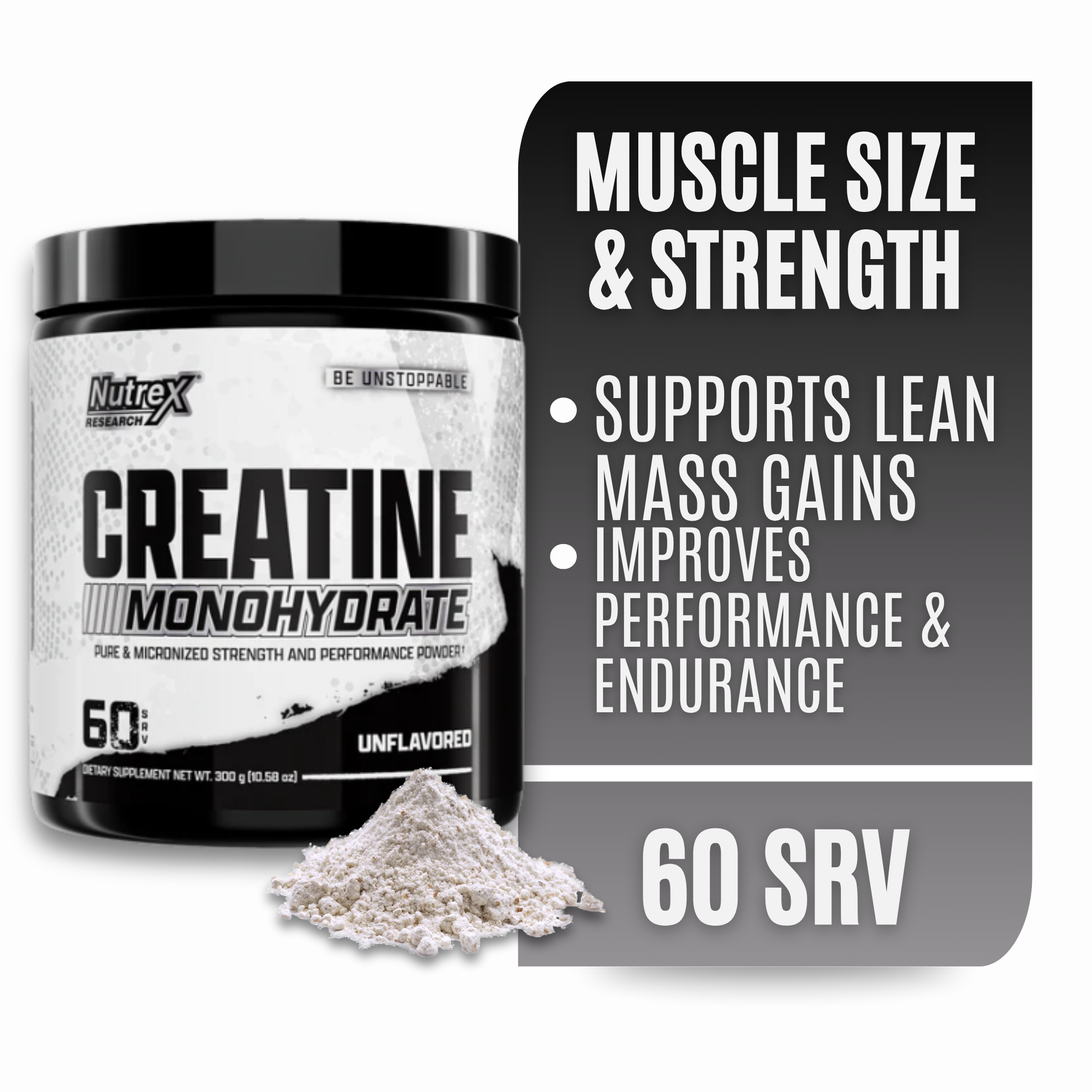 thumbnail video image 2 of Nutrex Research Creatine Monohydrate Powder 5G Micronized Powder Per Serving | 60 Servings, 2 of 9