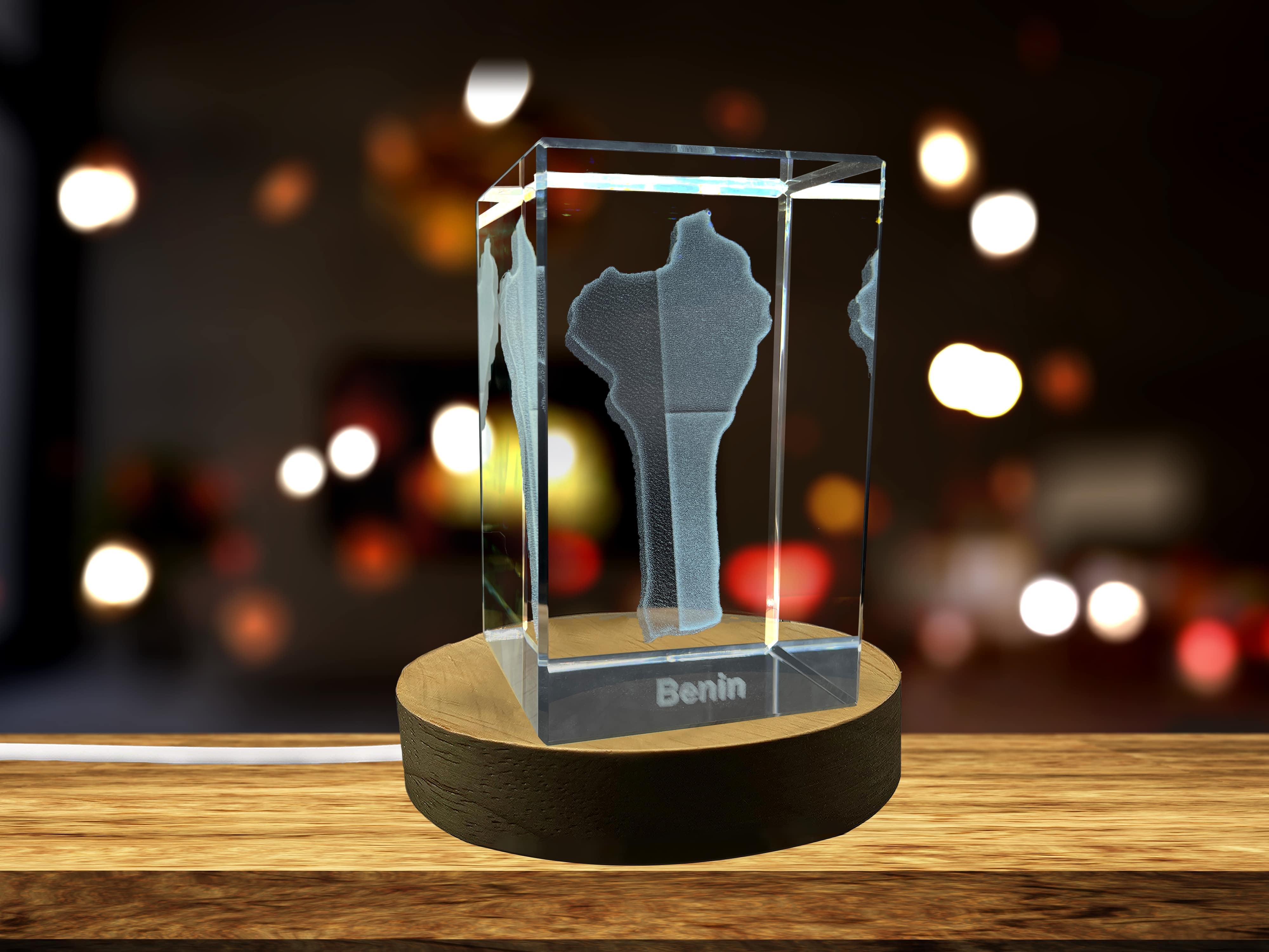 thumbnail video image 2 of Benin 3D Engraved Crystal 3D Engraved Crystal Keepsake/Gift/Decor/Collectible/Souvenir, 2 of 7