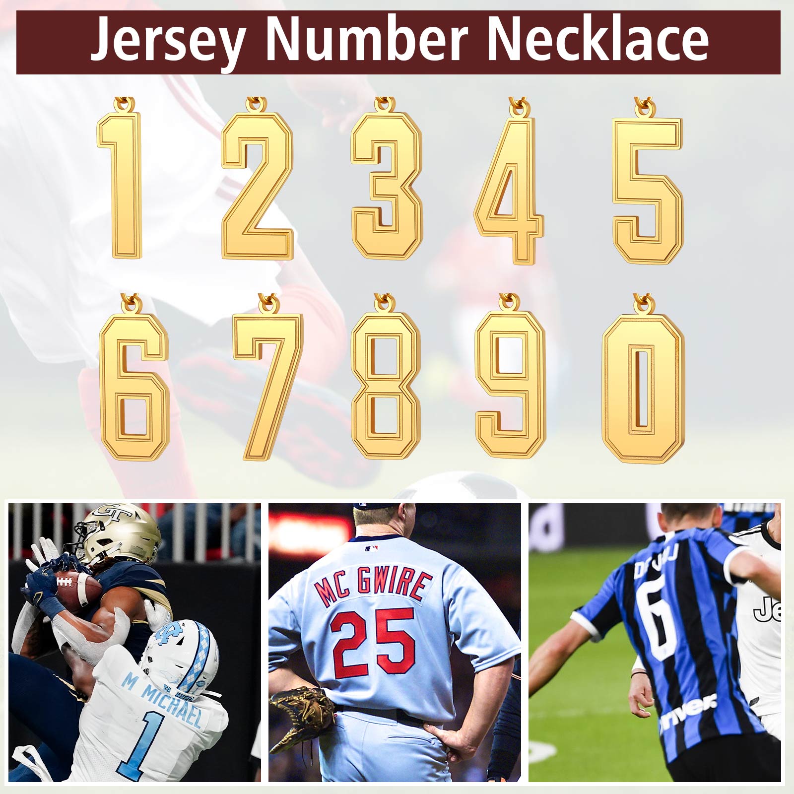 thumbnail video image 2 of FindChic Mens Custom Chain Football Number Necklaces, 0-9 Numbers Black Necklace for Son/Dad, Christmas Birthday Jewelry Gifts, 2 of 9
