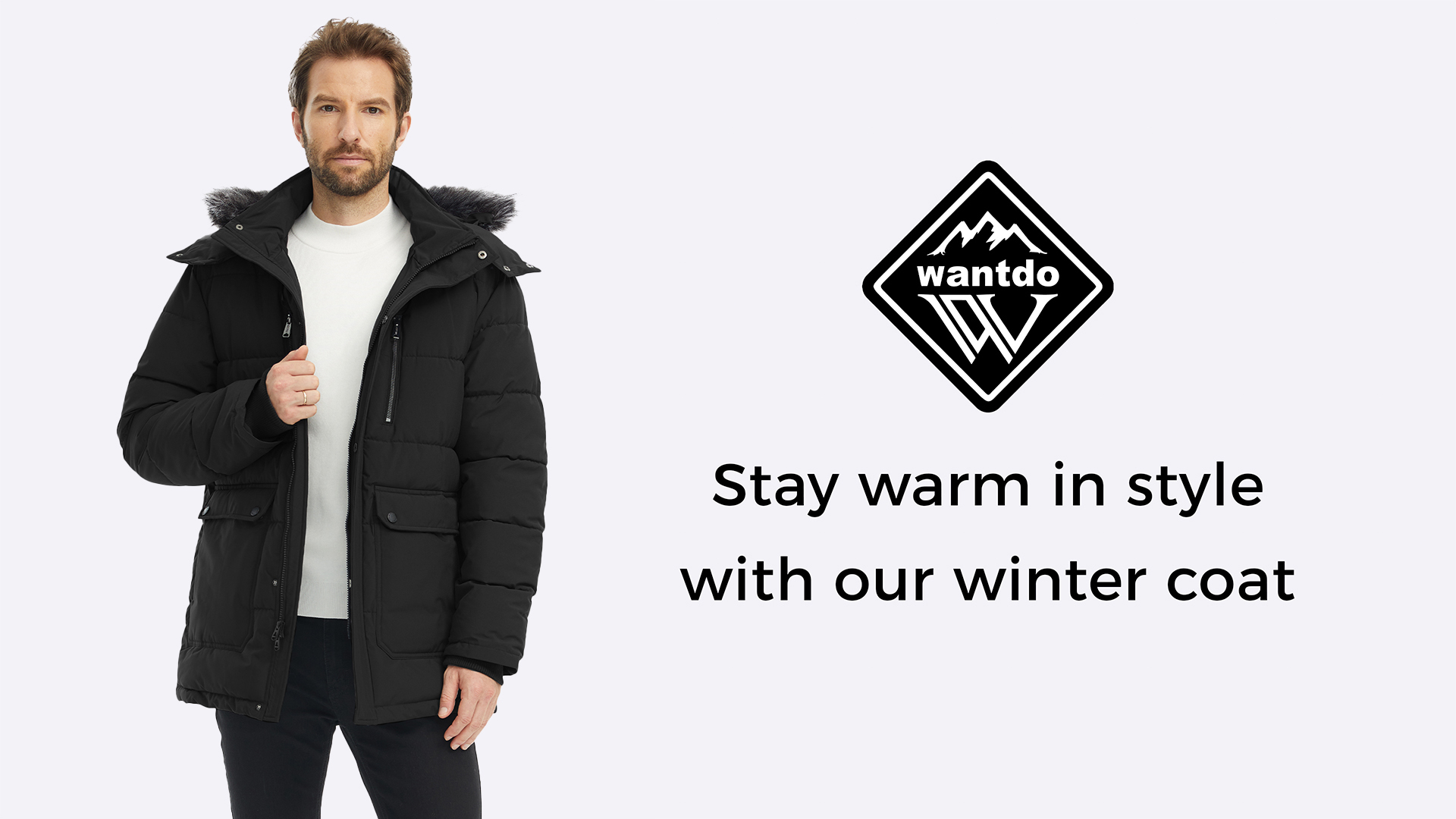 Wantdo Men's Recycled Winter Thicken Jacket Insulated Winter