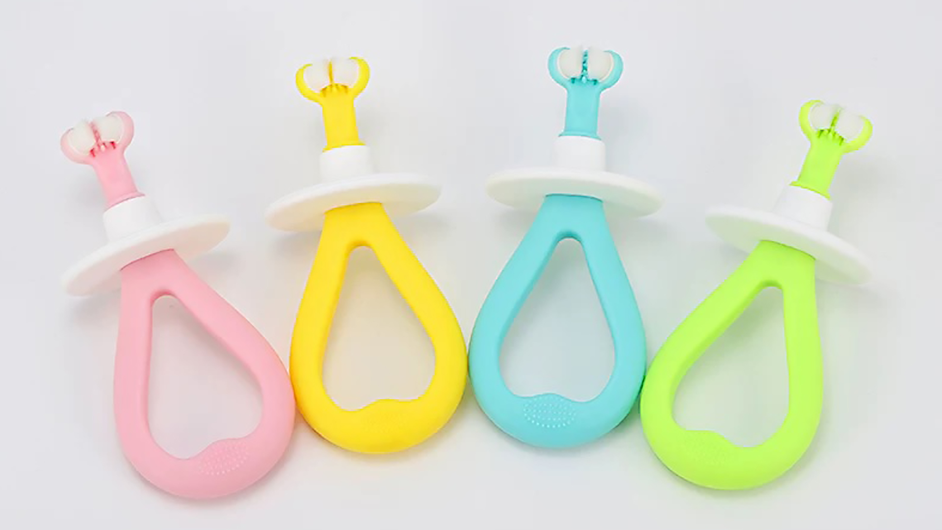 thumbnail video image 2 of Baby Toothbrush for 1-5 Years, Infant & Toddler Toothbrush, Adjustable Safety Shield, Gentle on Sensitive Gums, Cleans All Sides at Once, 2 of 8