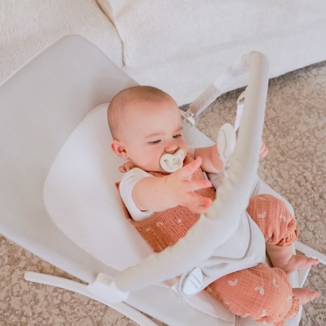 thumbnail video image 3 of Baby Delight Alpine Wave Deluxe Newborn Baby Bouncer, 3 of 11