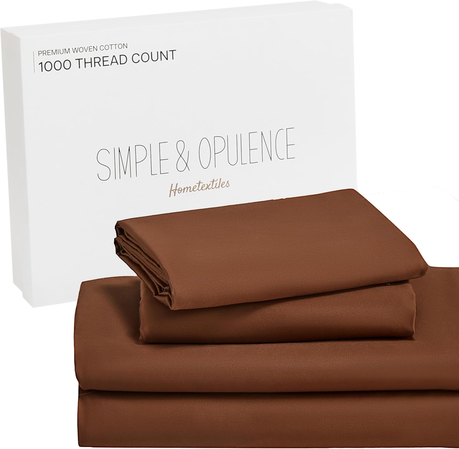 thumbnail video image 2 of Simple&Opulence 100% Cotton 1000 Thread Count King Sheets -4 Pc Long Staple Pure Soft Sateen Weave Set-16” Deep Pocket Cooling Luxurious Silky Bed Sheet(Coffee, King), 2 of 9