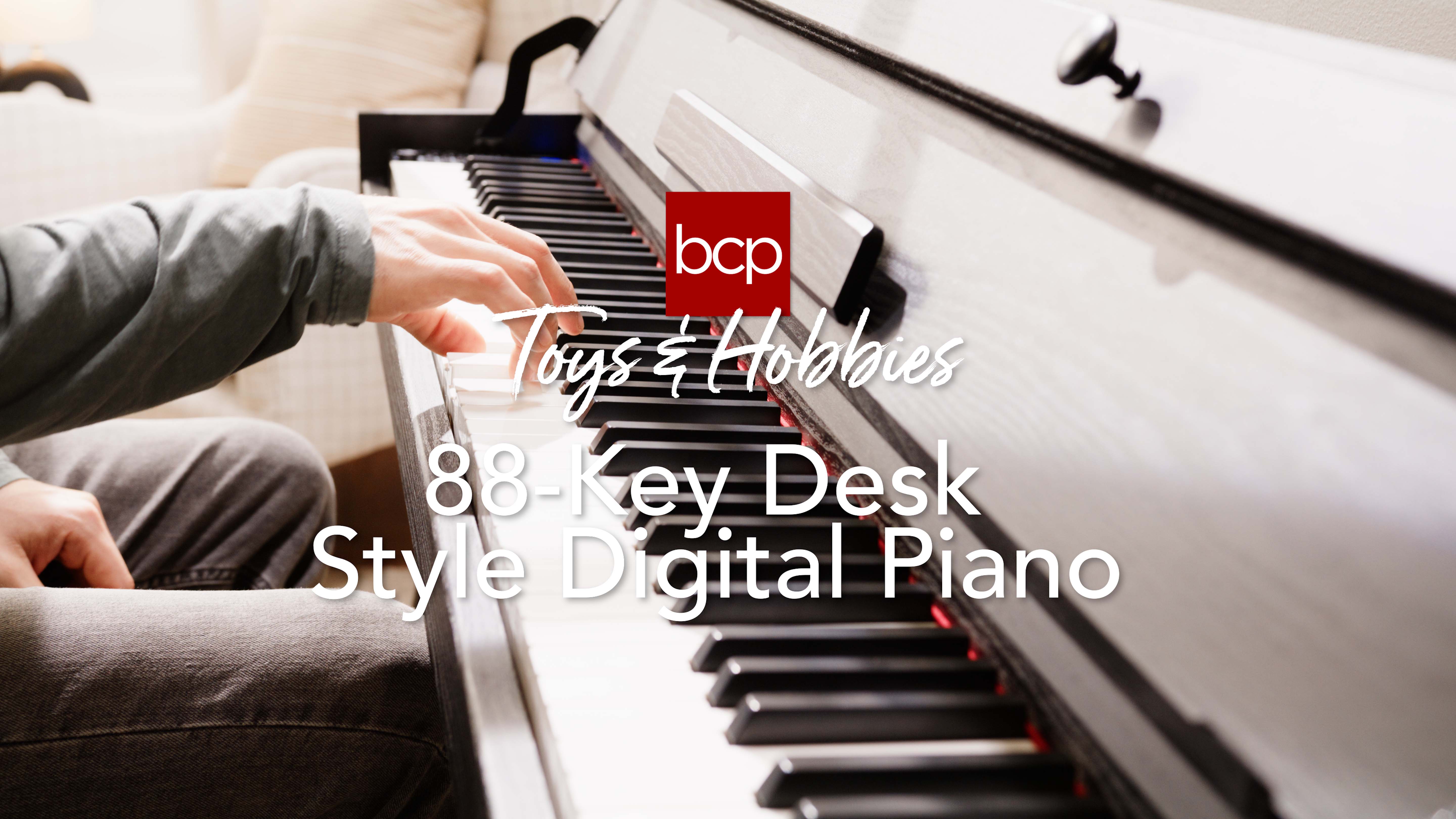 thumbnail video image 2 of Best Choice Product Modern 88 Key Fully Weighted Desk Style Digital Piano w/ Metal Legs, 3 Sustain Pedal - Black, 2 of 10