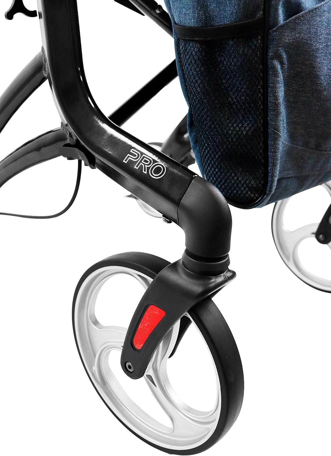 thumbnail video image 2 of KMINA PRO - Tall Rollator Walker with Seat for Tall People (User Height 5'7" to 6'6" Approx.), Folding Rollators for Tall People, 2 of 7