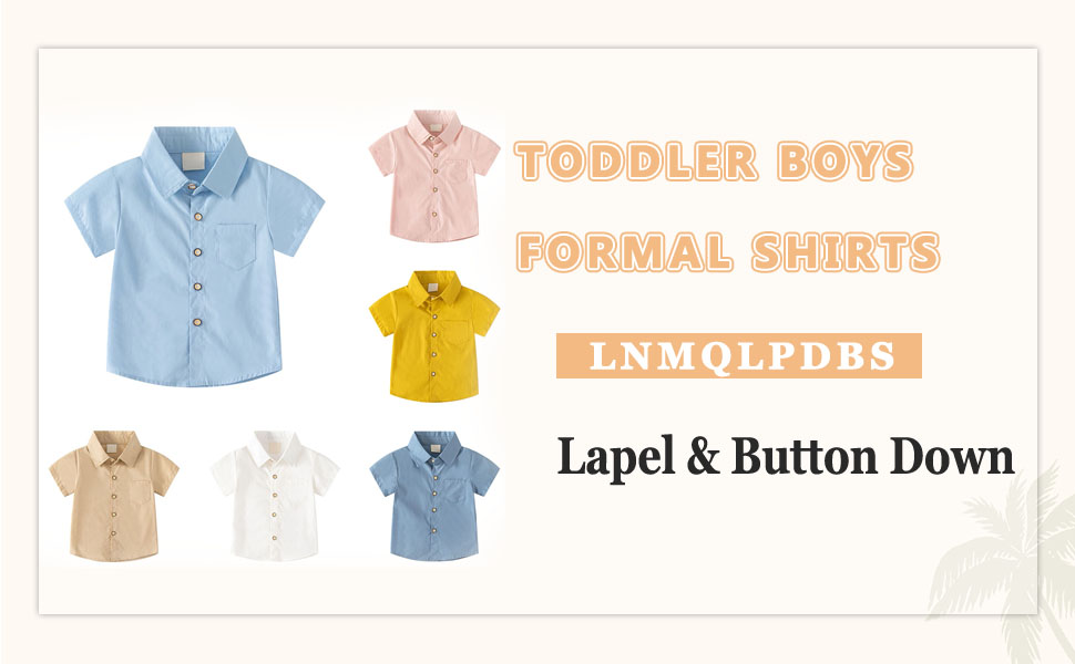thumbnail video image 2 of LNMQLPDBS Toddler Boys Clothes Boys Dress Shirts Stand Collar Short Sleeve Button Down Shirts with Pocket Formal Uniform Solid Shirt Boys' Tops, Tees & Shirts, 2 of 6