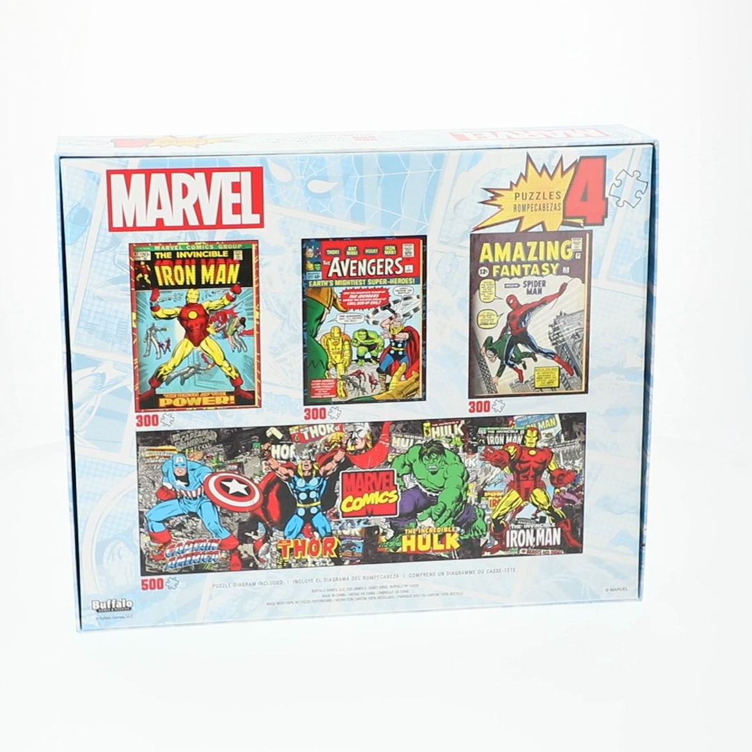 Buffalo Games Marvel Comics 4-in-1 Multipack Jigsaw Puzzles