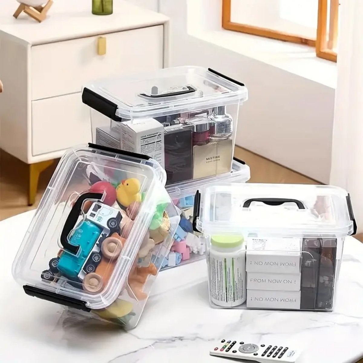 NTYNTY 20.8 Qt. Plastic Storage Bins with Lids, Stackable Storage ...