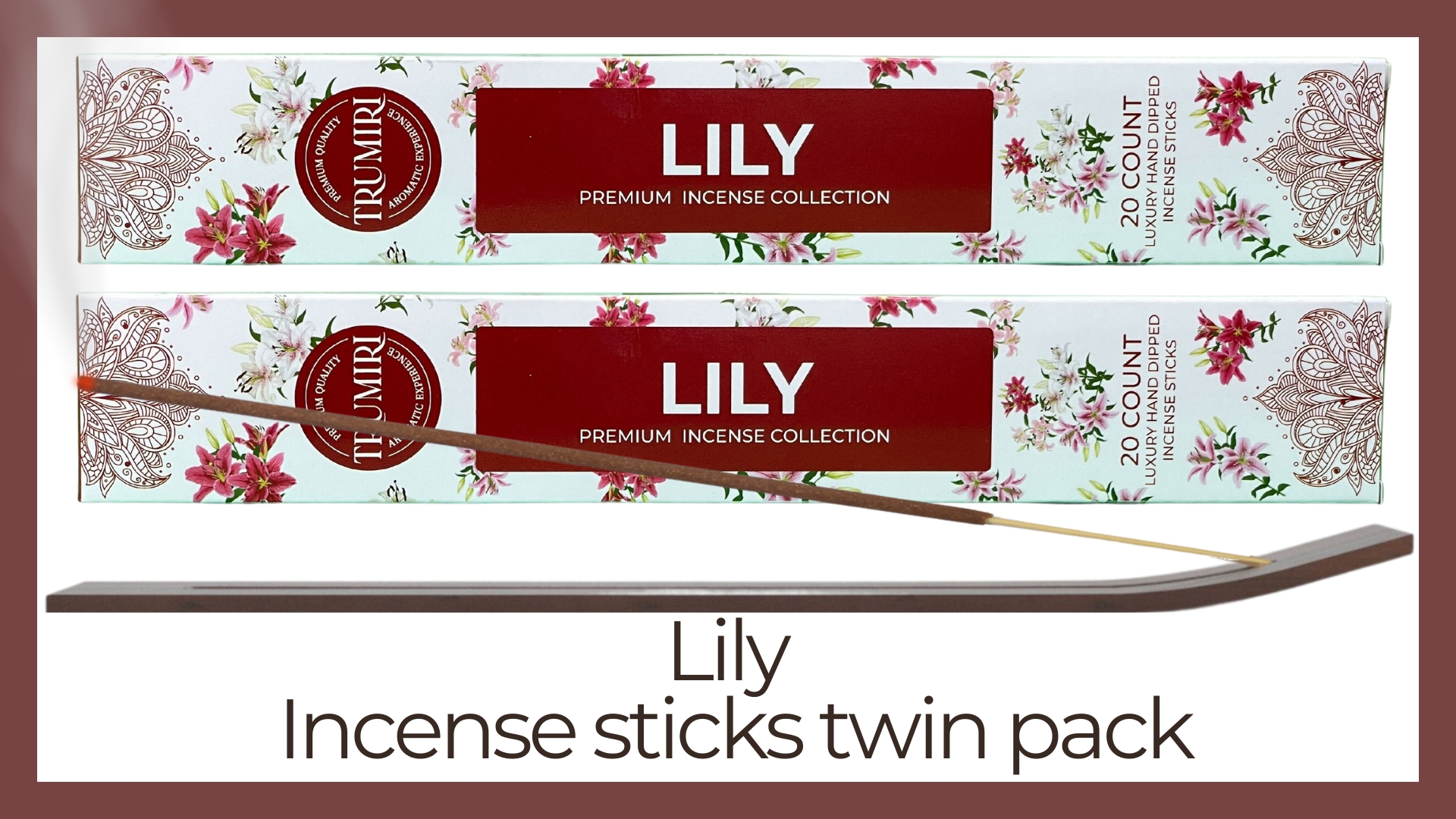 thumbnail video image 2 of Trumiri Incense Sticks - Total 40 Lily Insence-Sticks - Dual Pack of 20 Insenses - Insents - Incents - Inscense - Incence - Incienso - All Natural Incense Sticks, 2 of 10