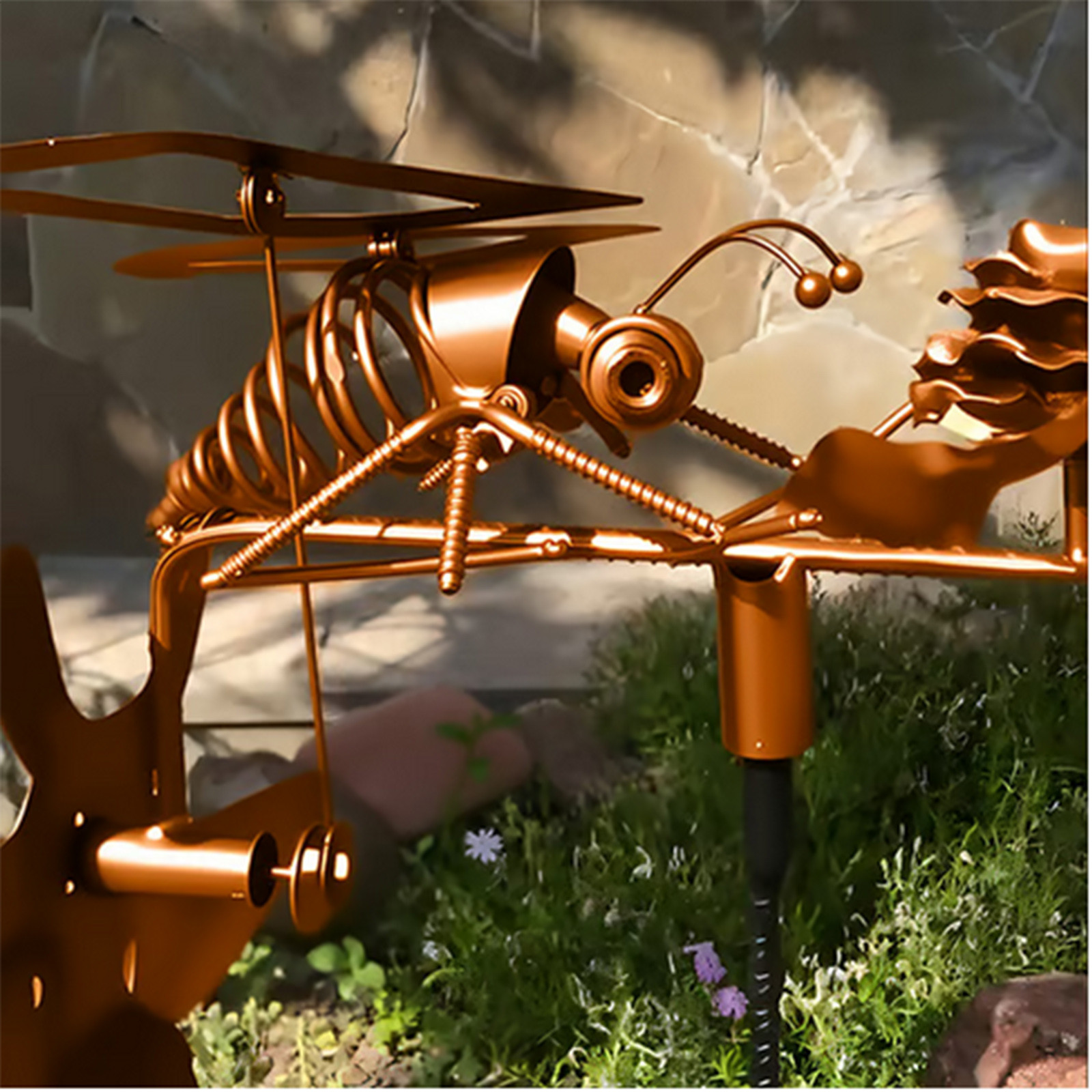 thumbnail video image 2 of New Handmade Metal Bee Windmill Clearance, Funny Bee Windmill Garden Decoration, Music Figurines and Statues, Wind Spinners Sculpture, Art Wind Spinners Weather Vane Decor for Father's Day, 2 of 10