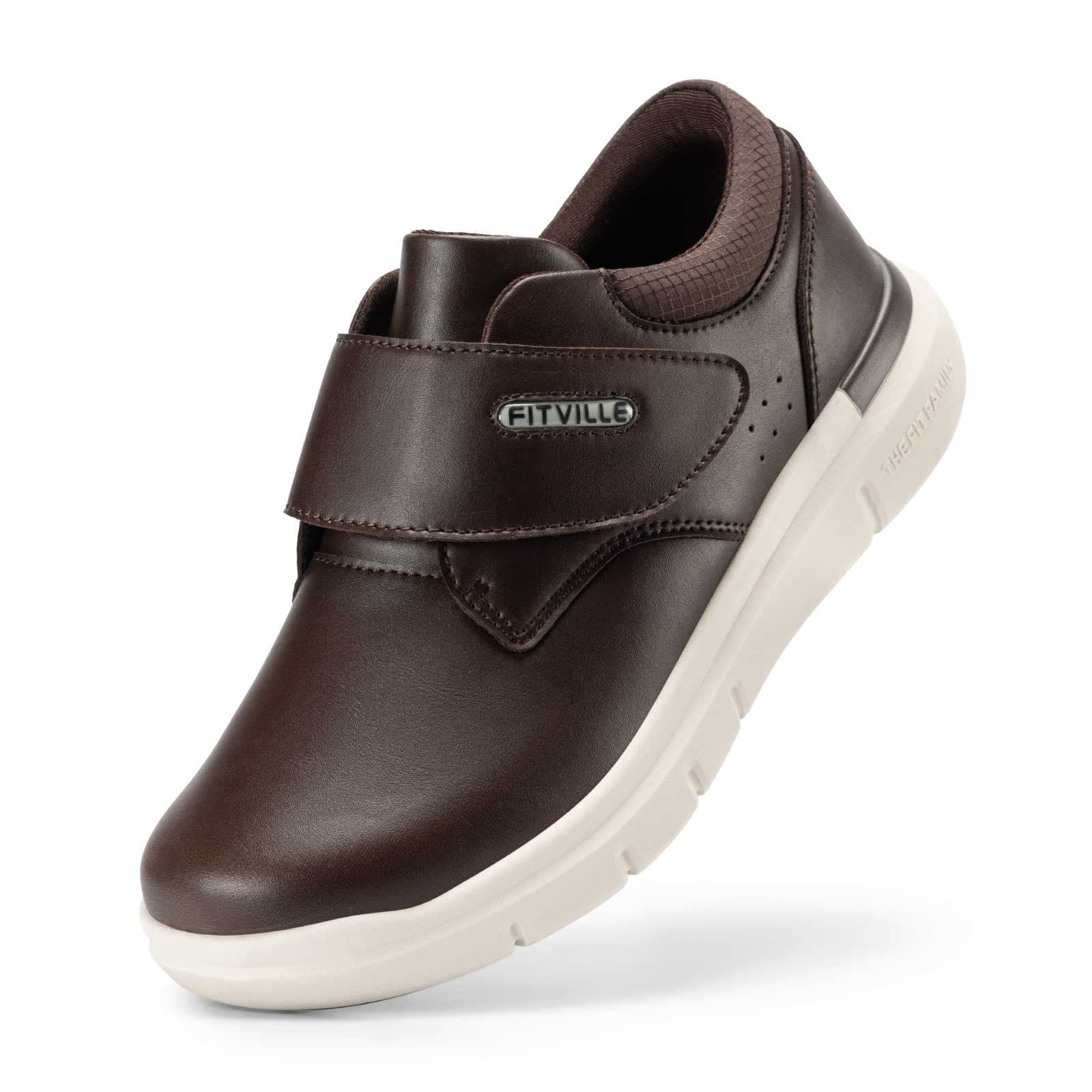 thumbnail video image 2 of FitVille Men's Diabetic Shoes Leather Extra Wide Walking Shoes Recovery Casual Oxford Shoes for Swollen Feet, 2 of 8