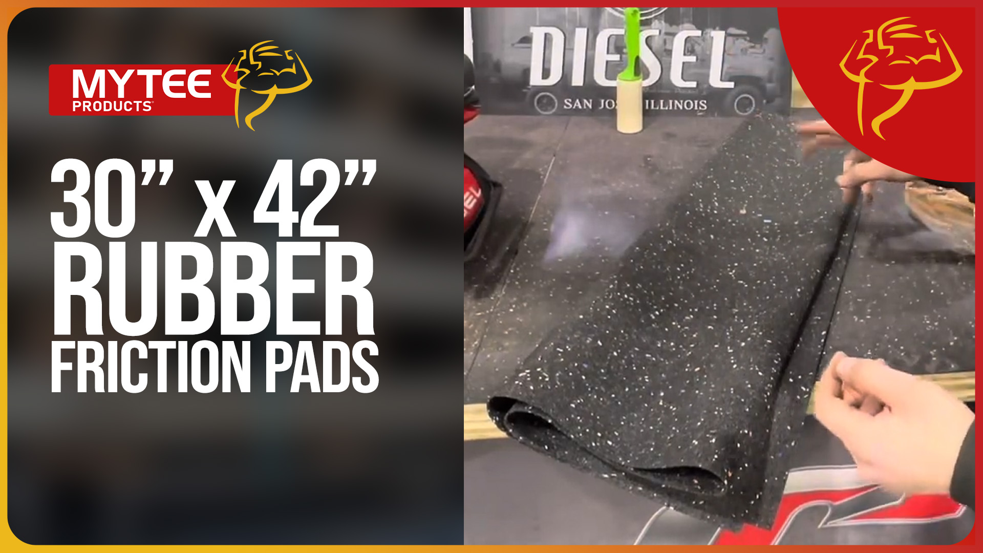 thumbnail video image 2 of (10 Pack) 30" x 42" x 2mm (Thick) Rubber Matting - Sheet Friction Mat for Cargo Control  AAR approved Load Secrurement, 2 of 9