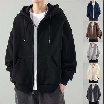 thumbnail video image 2 of SNOWSONG Baggy Hoodie Men Mens Jacket Men's Spring / Fall Cardigan Sweatshirt Couple Tops Long Sleeve Drawstring Hooded Jacket Zip up Hoodie Men Big and Tall Hoodie Coffee XL, 2 of 5