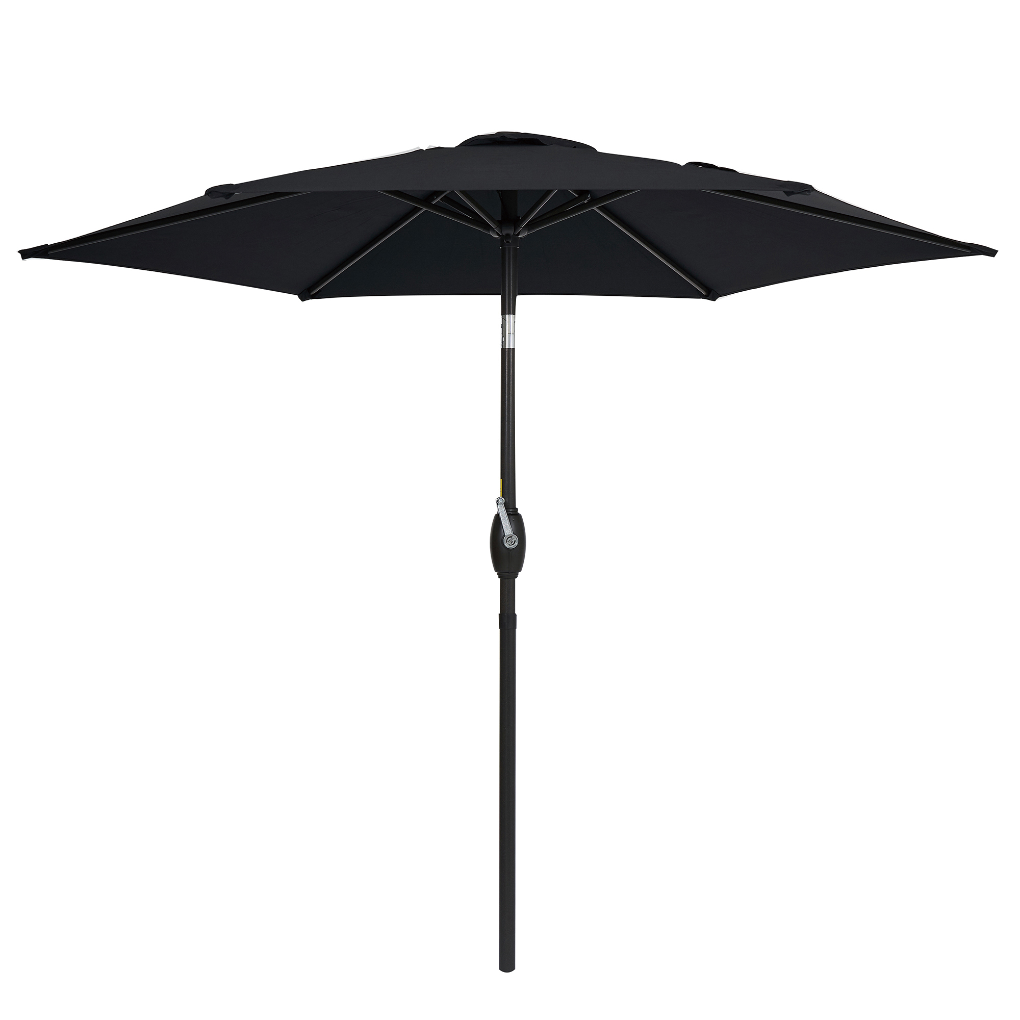 thumbnail video image 2 of ACEGOSES 7.5ft Patio Umbrella, Outside Table Umbrellas With Non-Fading Polyester canopy, Black, 2 of 8