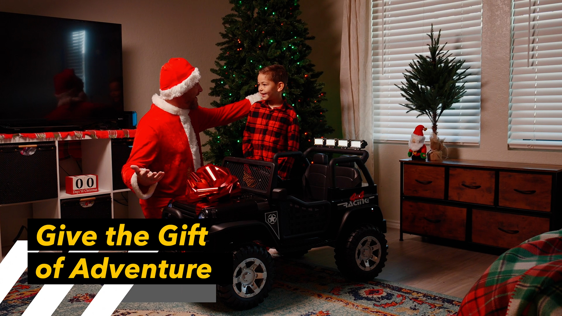 thumbnail video image 2 of Joyracer 24V 2 Seater Kids Ride on Truck with Remote Control, 4×200W Motor, Electric Battery Powered Toys Car w/ 4 Wheels Spring Suspension, 3 Speeds, LED Lights, Bluetooth Music, Army Green, 2 of 10